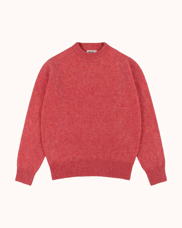 Shetland Wool Crew Neck Sweater - Rose sold by Natalino