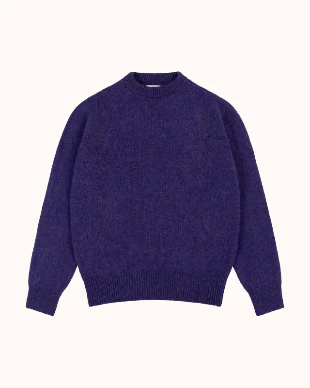 Shetland Wool Crew Neck Sweater - Iris sold by Natalino