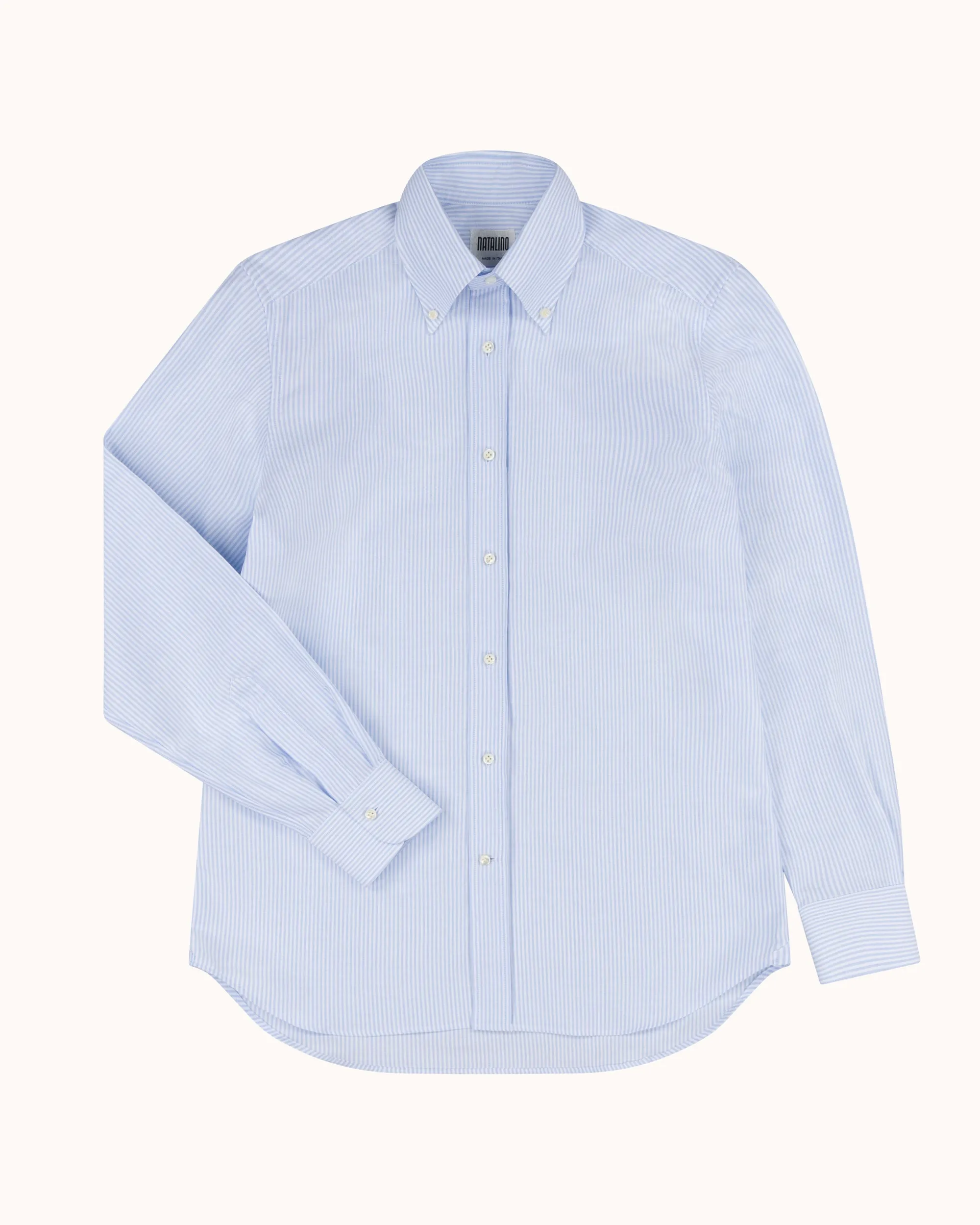 Button Down Collar Shirt - Blue Stripe Oxford Cotton sold by Natalino product image thumbnail 3