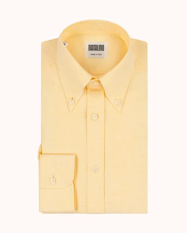 Button Down Collar Shirt - Yellow Oxford Cotton sold by Natalino