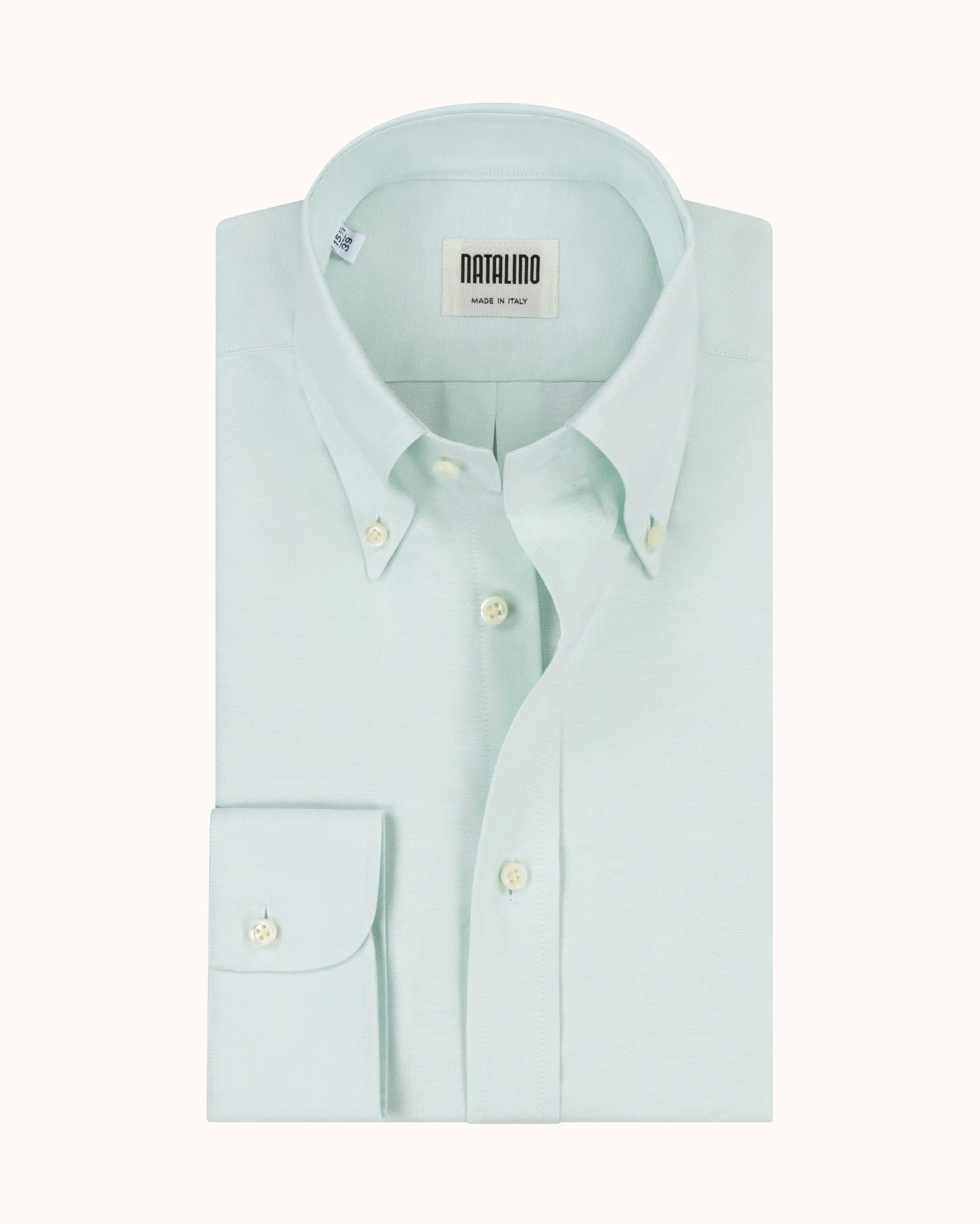 Button Down Collar Shirt - Green Oxford Cotton sold by Natalino product image thumbnail 2