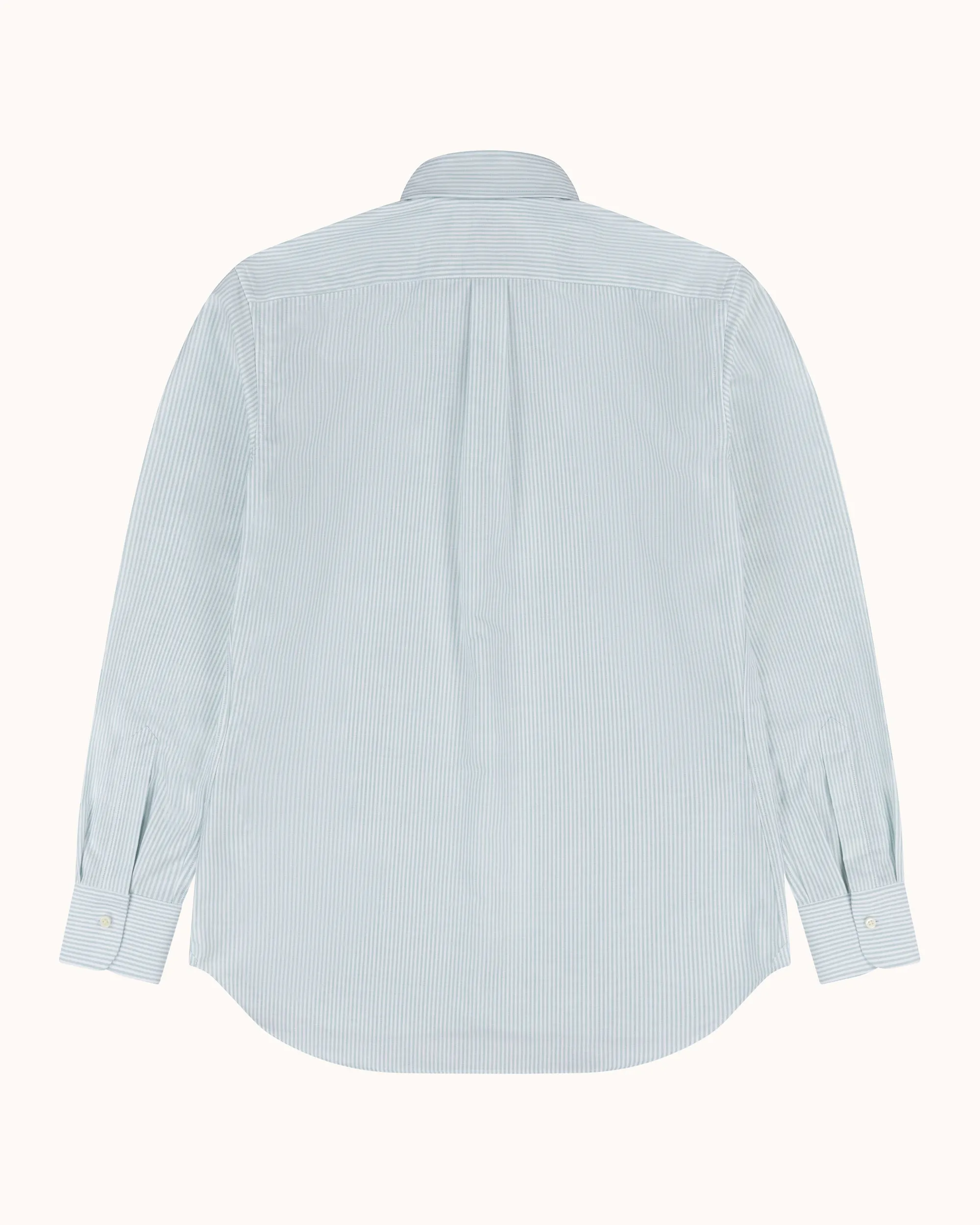 Button Down Collar Shirt - Green Stripe Oxford Cotton sold by Natalino product image thumbnail 4