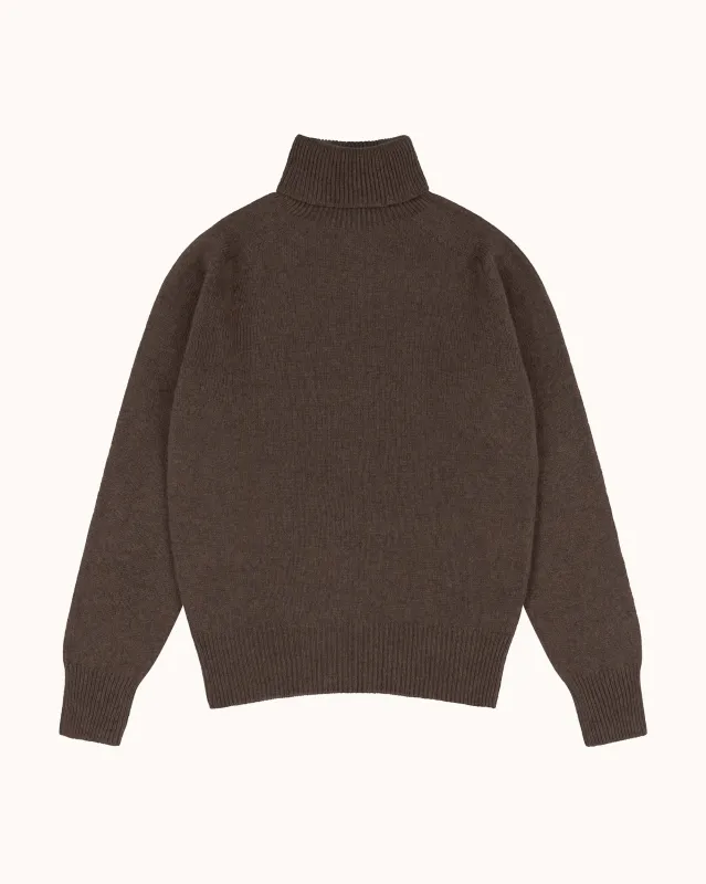 Lambswool Rollneck Sweater - Brown sold by Natalino