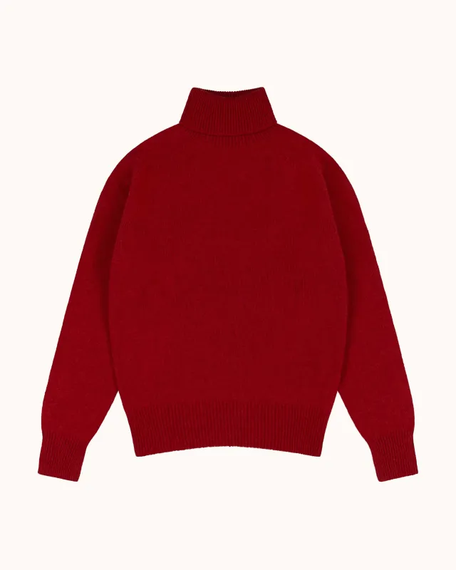 Lambswool Rollneck Sweater - Red sold by Natalino