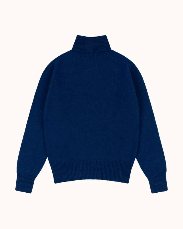 Lambswool Rollneck Sweater - Blue sold by Natalino
