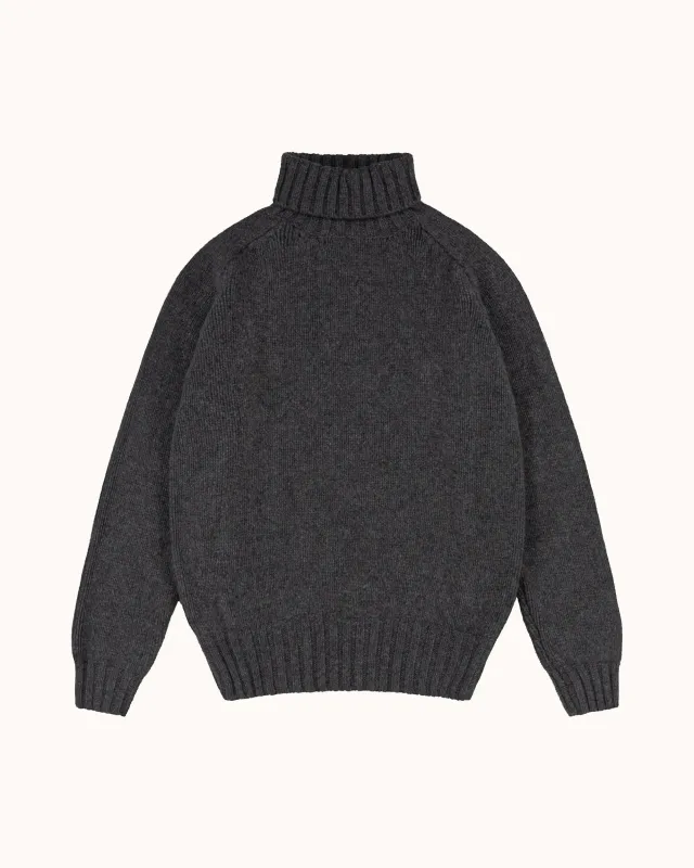 Lambswool Submariner Rollneck Sweater - Grey sold by Natalino
