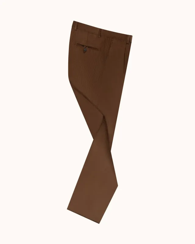 Relaxed Single Pleat Trouser - Walnut Cotton Corduroy sold by Natalino