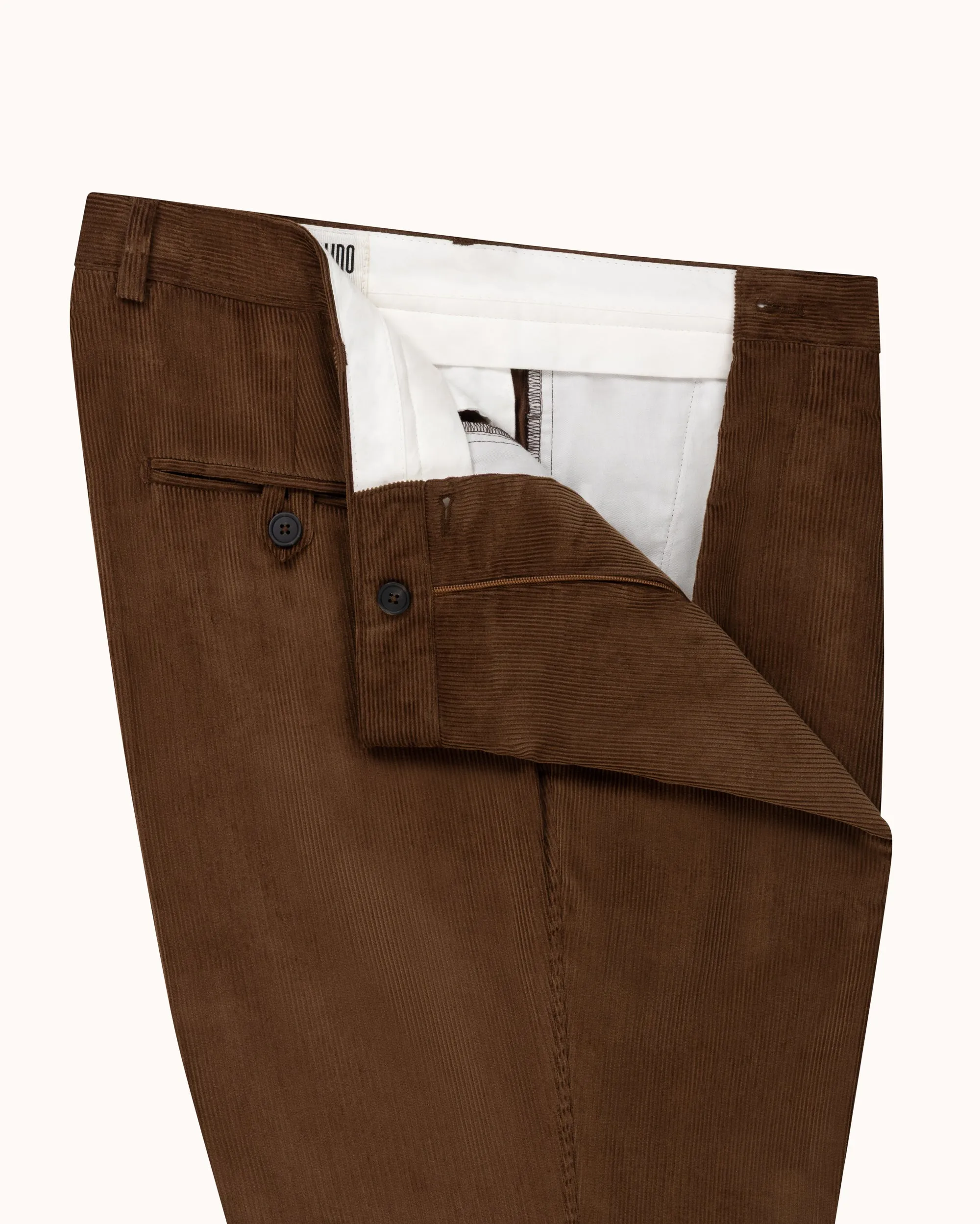 Relaxed Single Pleat Trouser - Walnut Cotton Corduroy sold by Natalino product image thumbnail 4