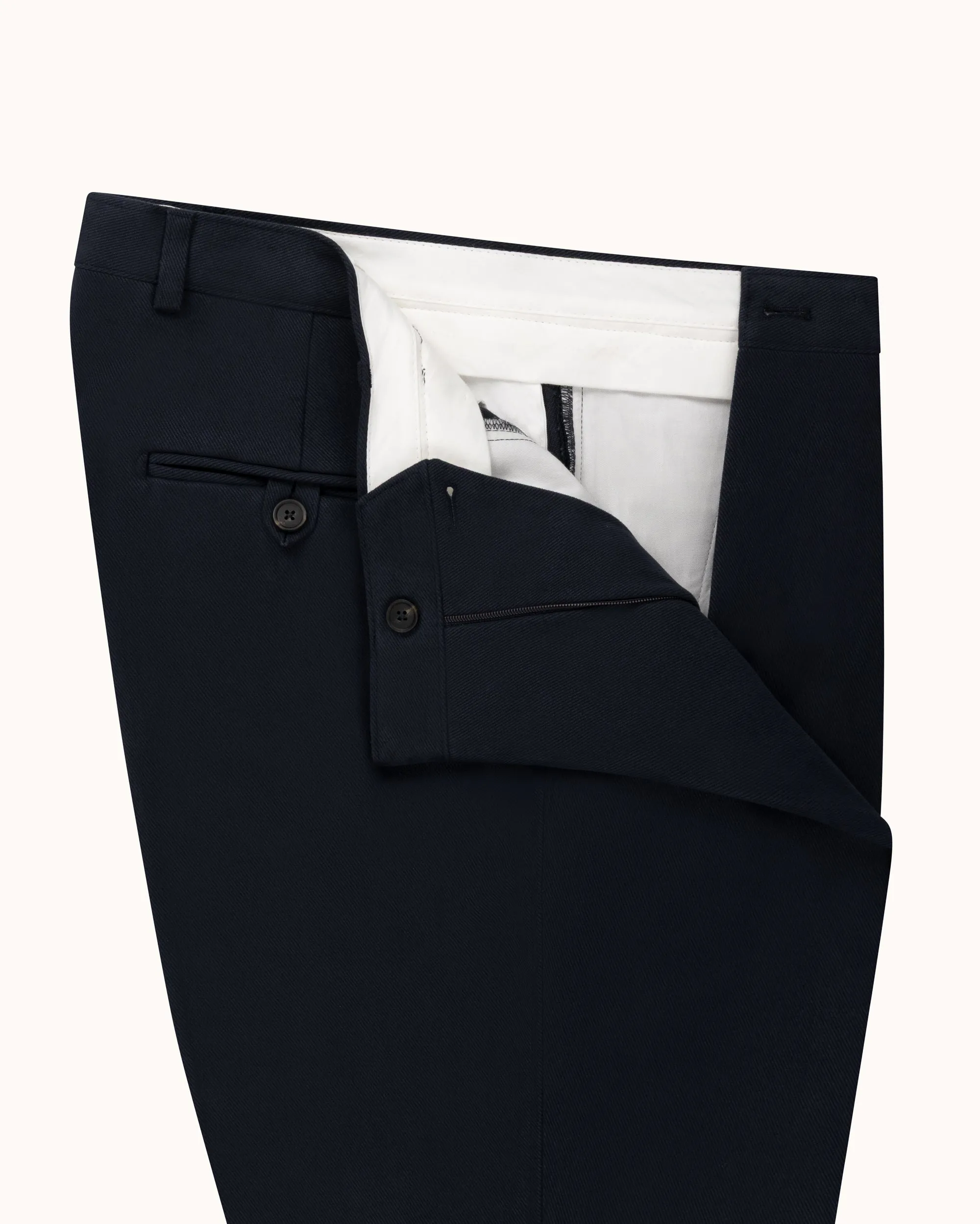 Relaxed Single Pleat Trouser - Navy Cotton Drill sold by Natalino product image thumbnail 4