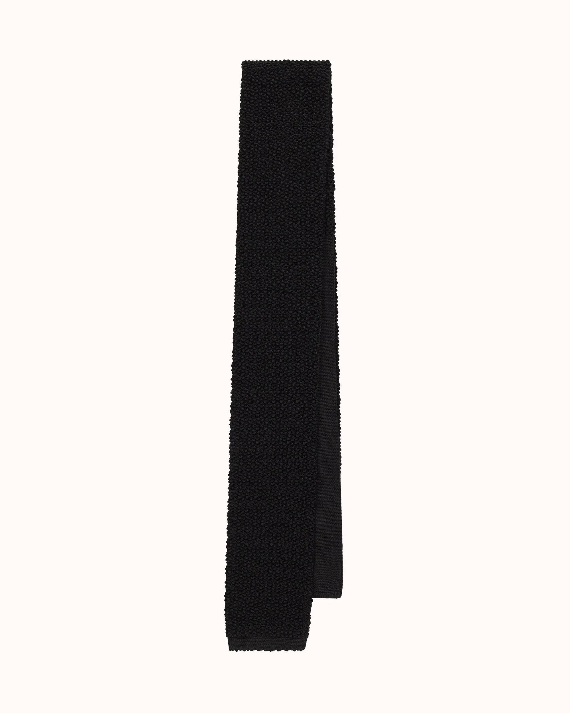 Shibumi Firenze - Crunchy Silk Knit Tie - Black sold by Natalino