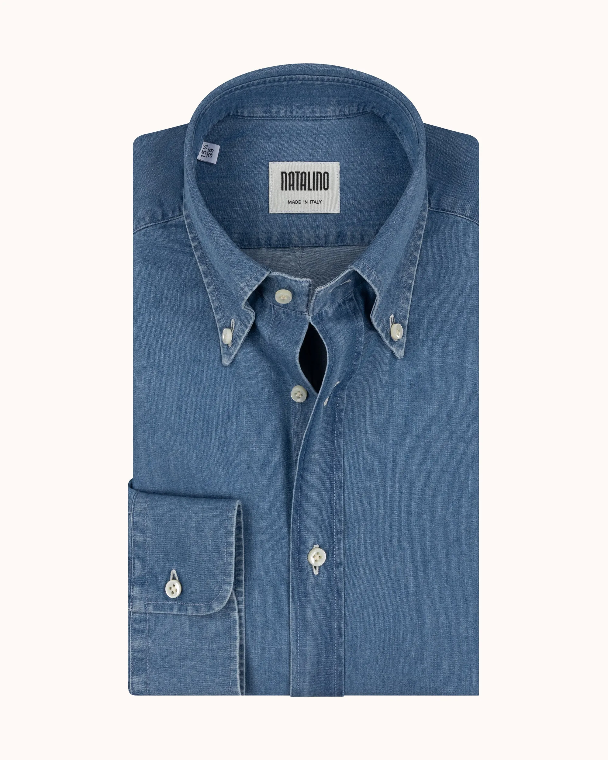 Button Down Collar Shirt - Wash Denim sold by Natalino product image thumbnail 2