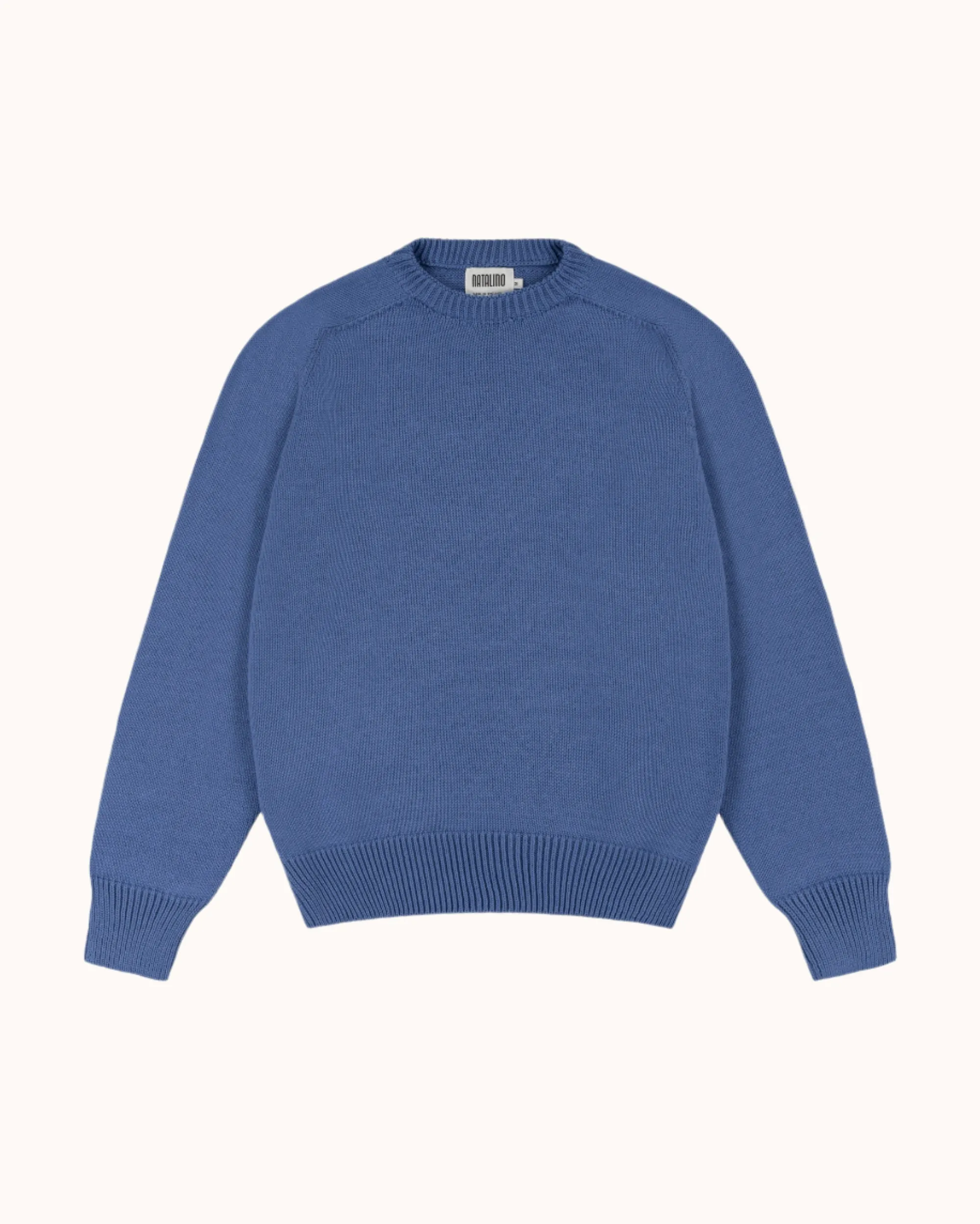 Cotton Crew Neck Sweater - French Blue sold by Natalino