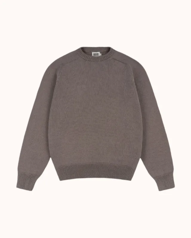 Cotton Crew Neck Sweater - Granite sold by Natalino