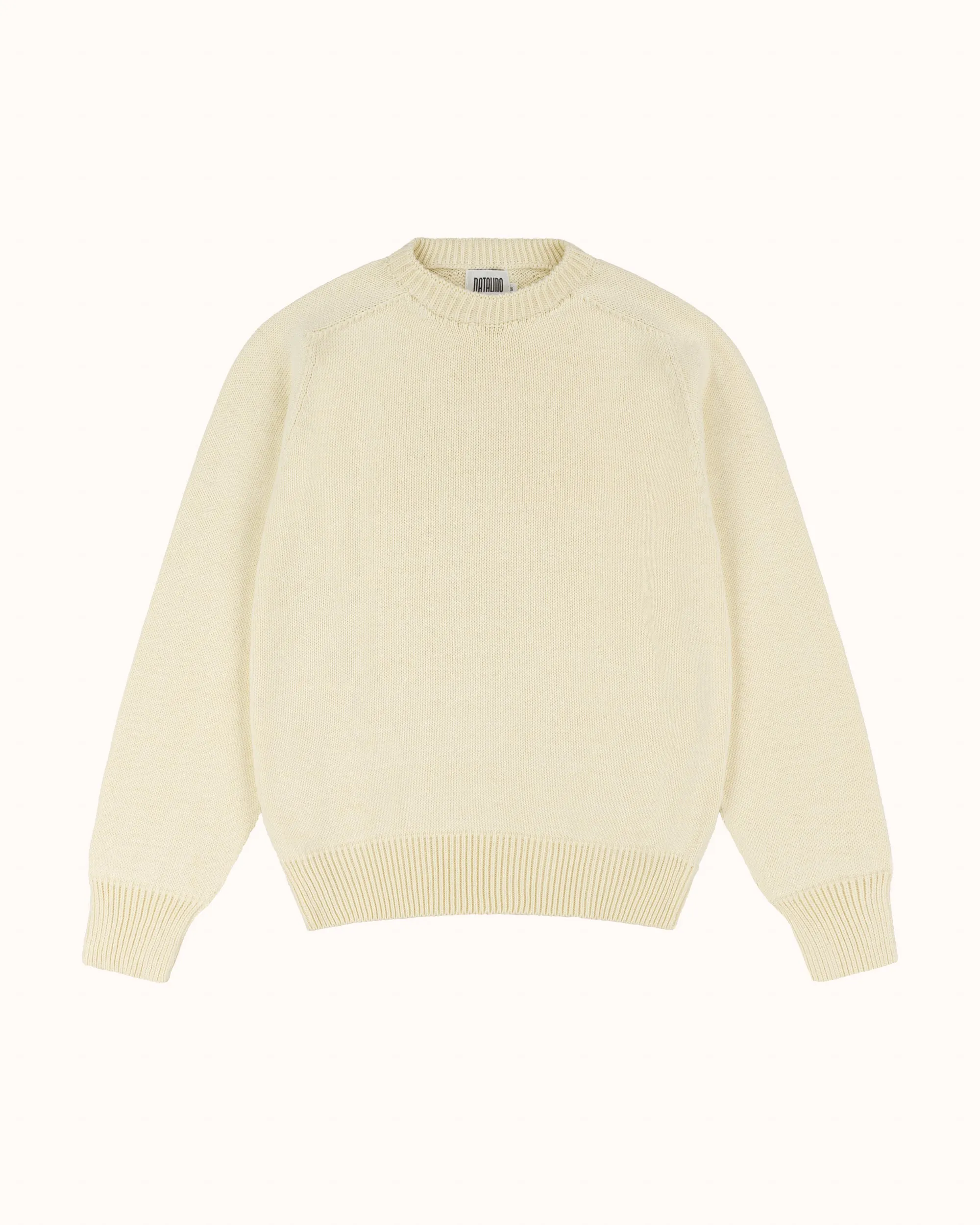 Cotton Crew Neck Sweater - Cream sold by Natalino