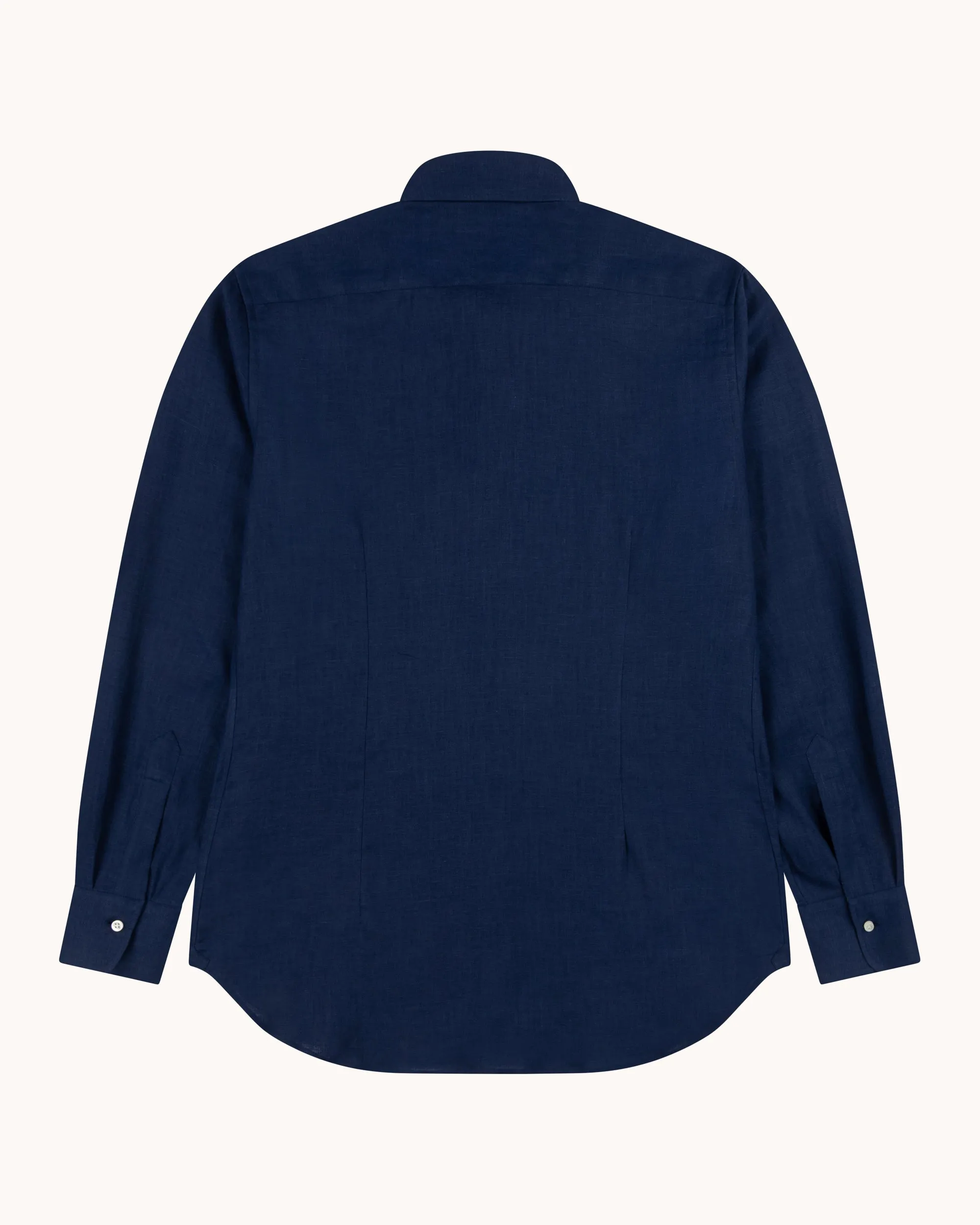 Spread Collar Shirt - Navy Linen sold by Natalino product image thumbnail 3