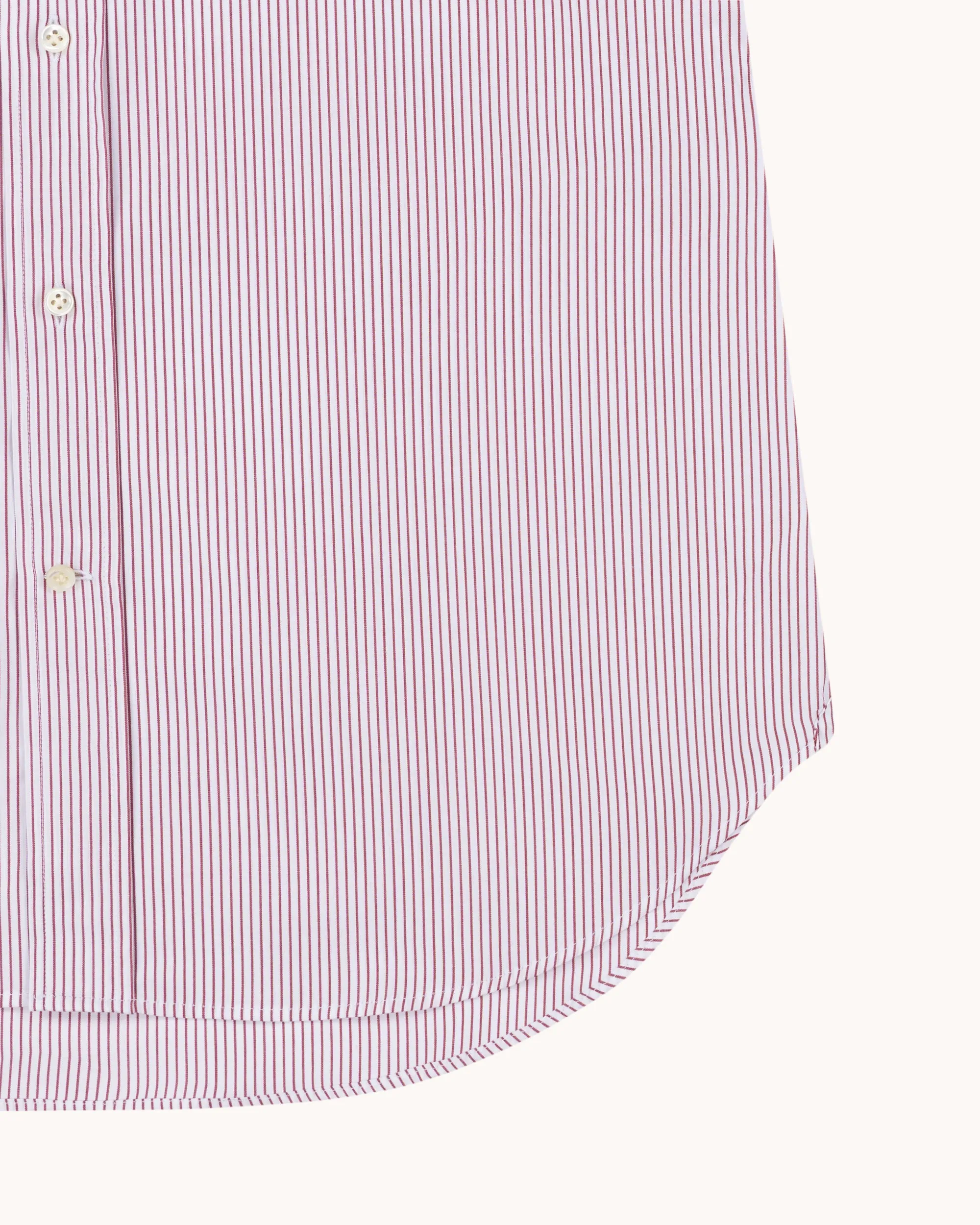 Button Down Collar Shirt - Burgundy Stripe Cotton Poplin sold by Natalino product image thumbnail 3