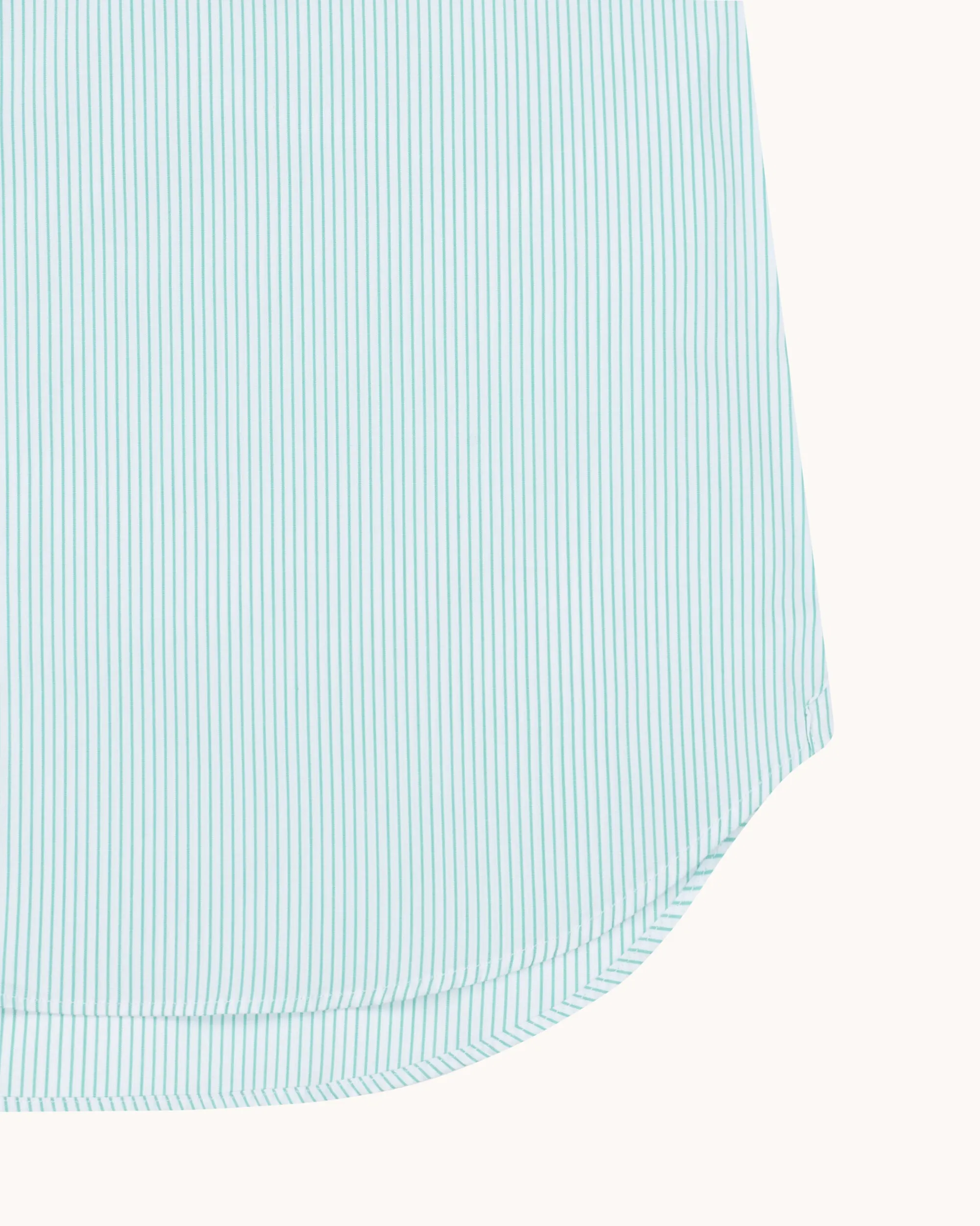 Button Down Collar Shirt - Green Stripe Cotton Poplin sold by Natalino product image thumbnail 3