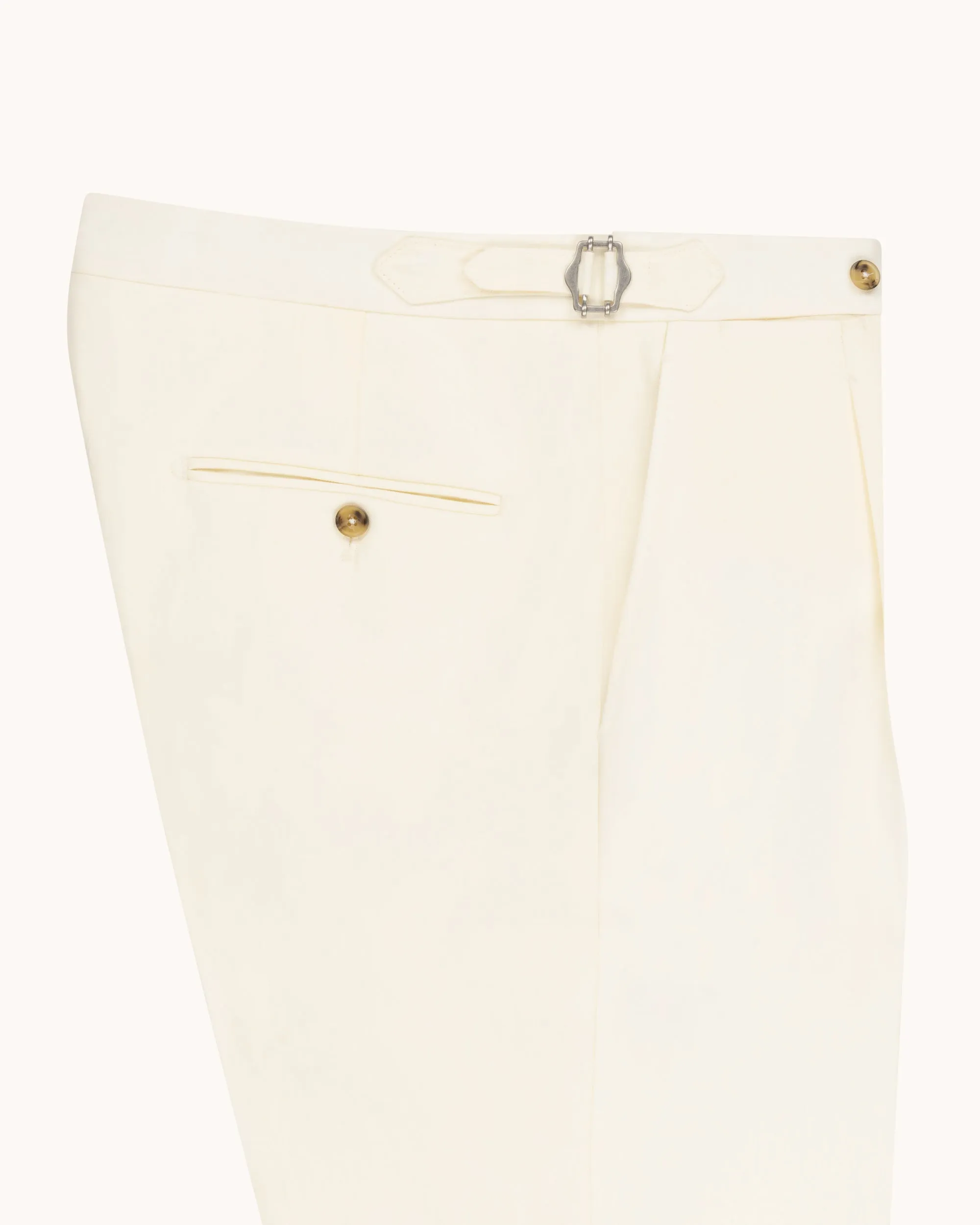 Single Pleat Trouser - Cream Linen sold by Natalino product image thumbnail 3
