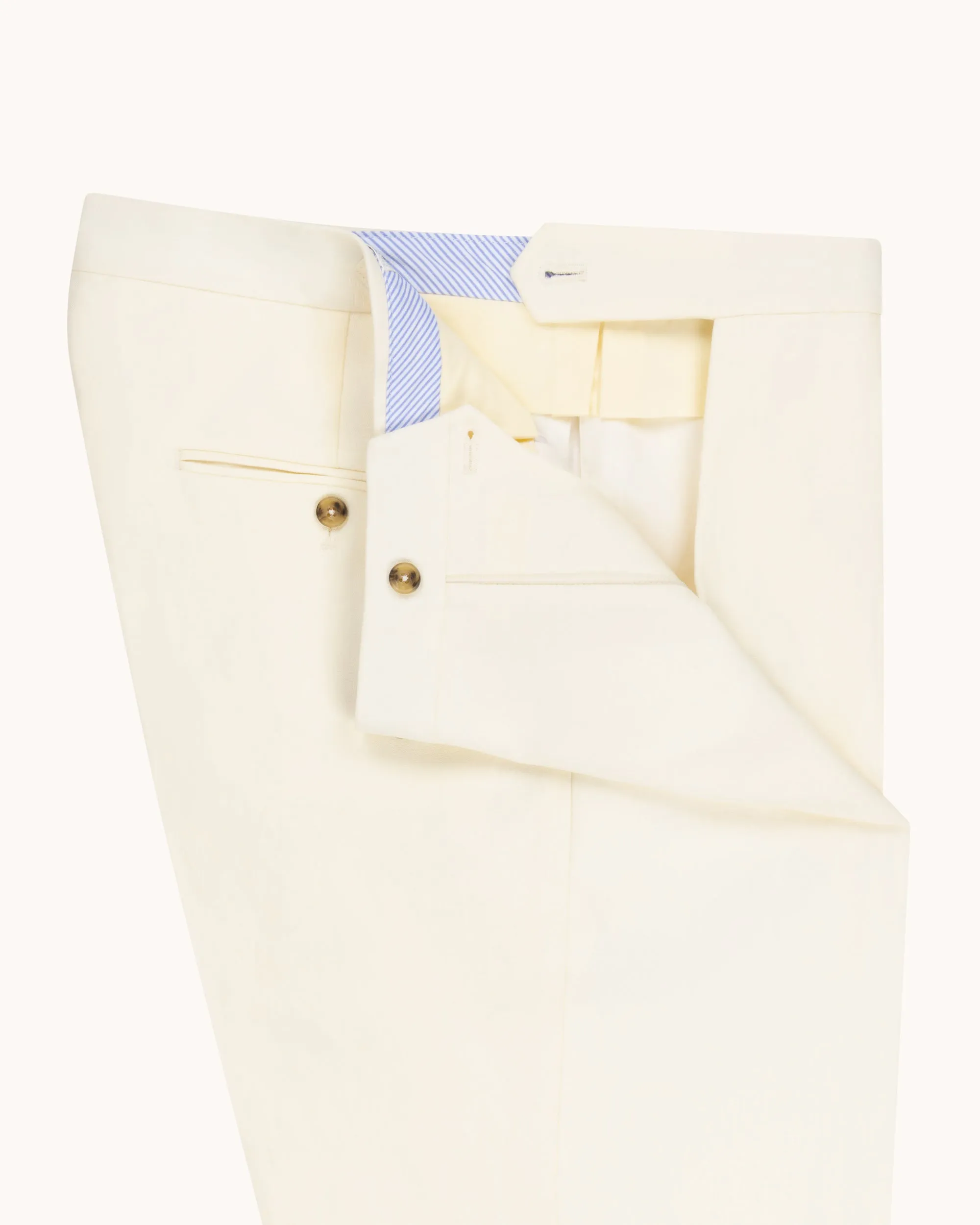 Single Pleat Trouser - Cream Linen sold by Natalino product image thumbnail 4