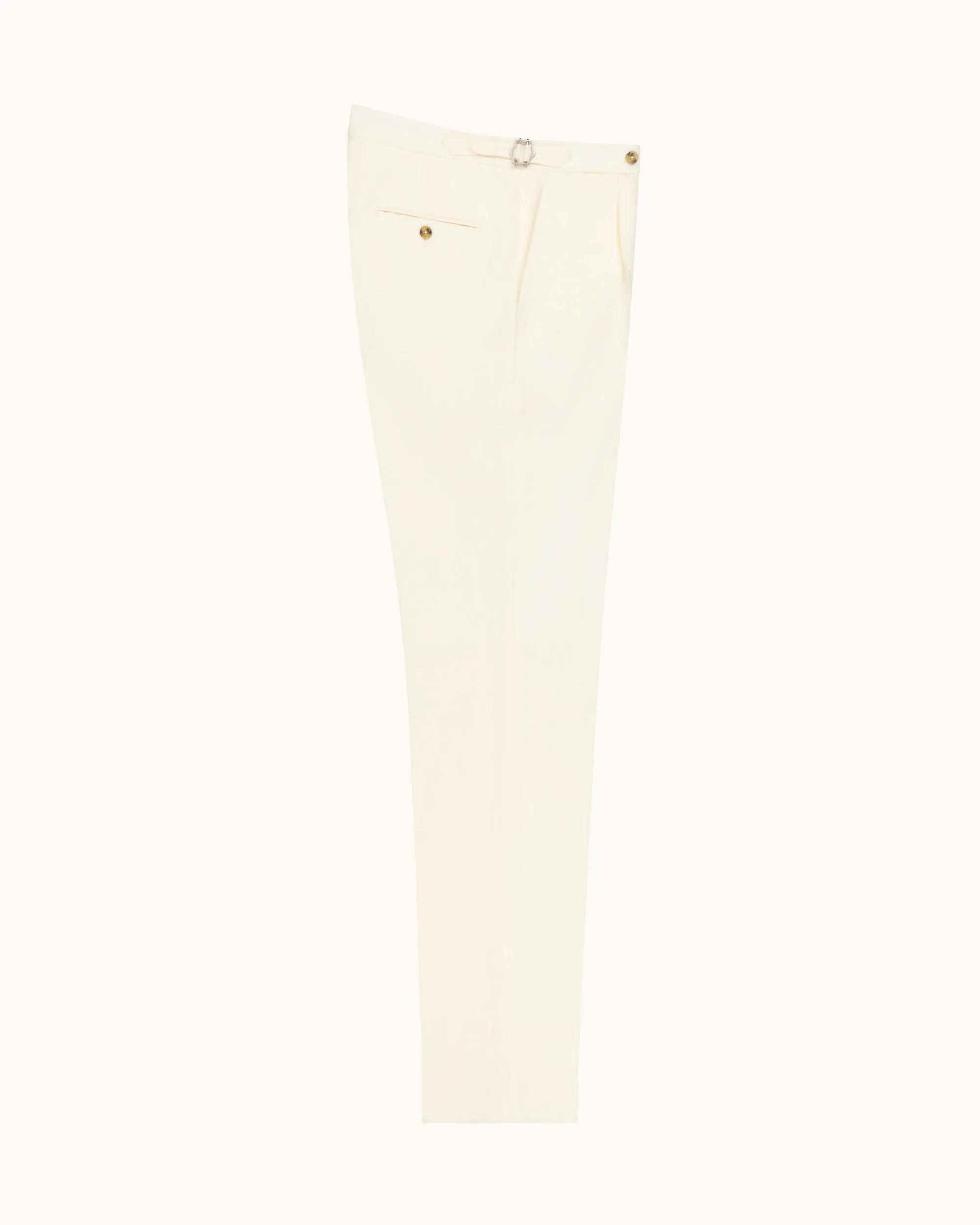 Single Pleat Trouser - Cream Linen sold by Natalino product image thumbnail 2
