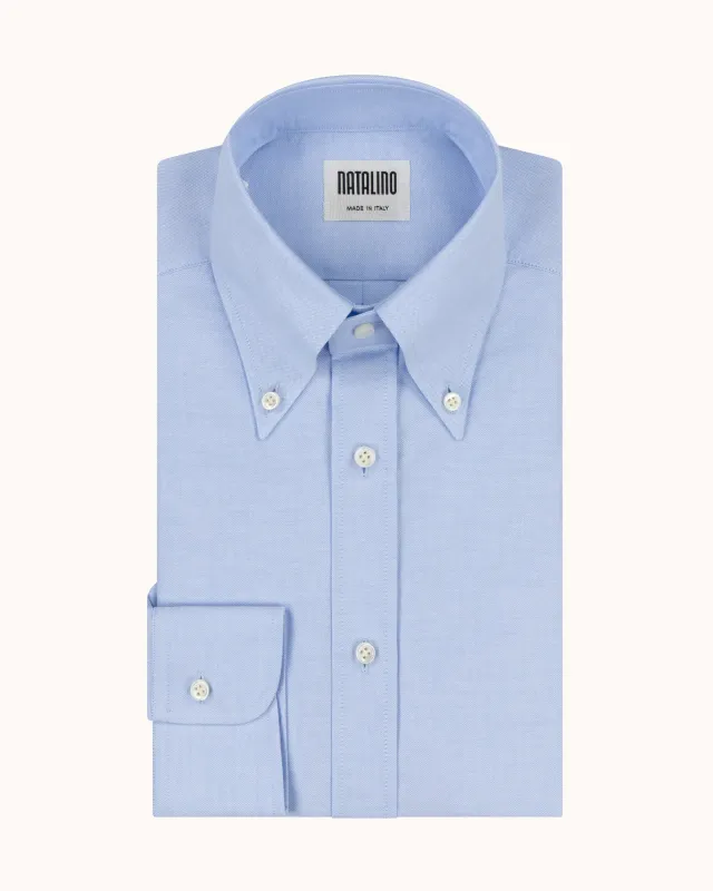 Button Down Collar Shirt - Blue Oxford Cotton sold by Natalino
