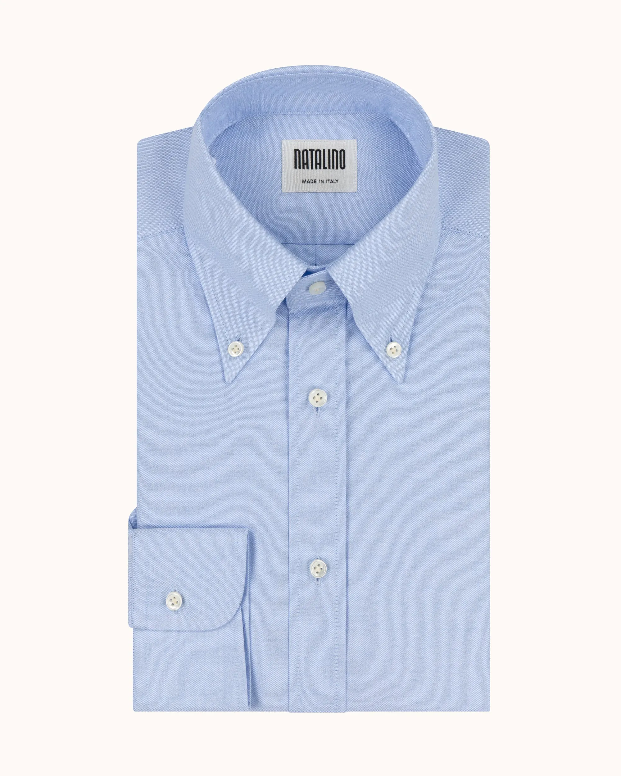 Button Down Collar Shirt - Blue Oxford Cotton sold by Natalino