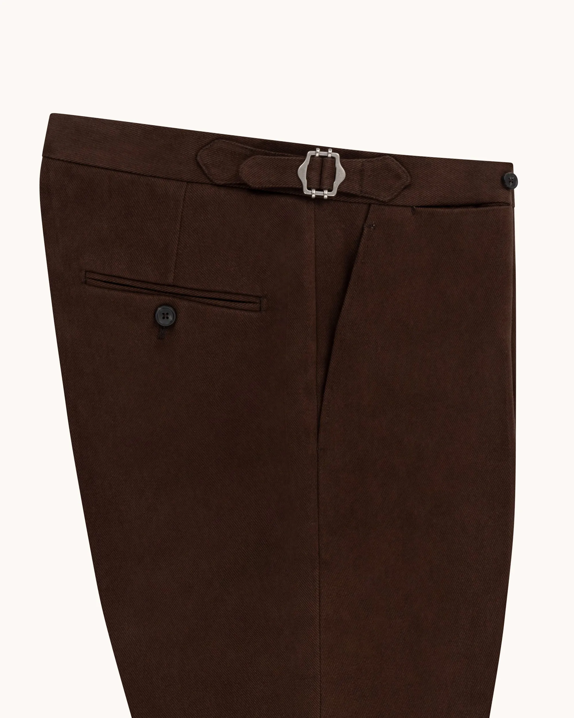 Flat Front Trouser - Brown Cotton Drill sold by Natalino product image thumbnail 3
