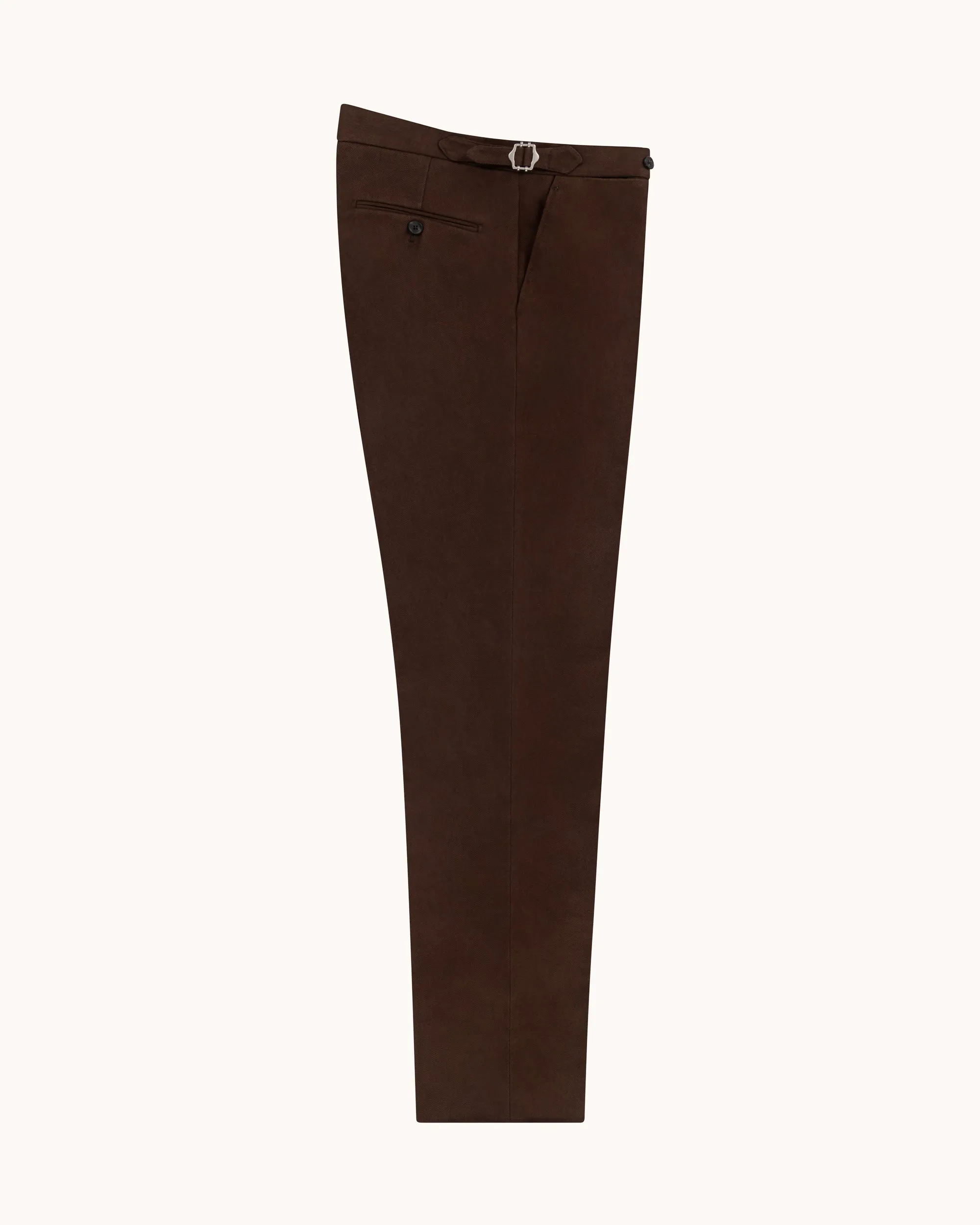 Flat Front Trouser - Brown Cotton Drill sold by Natalino product image thumbnail 2