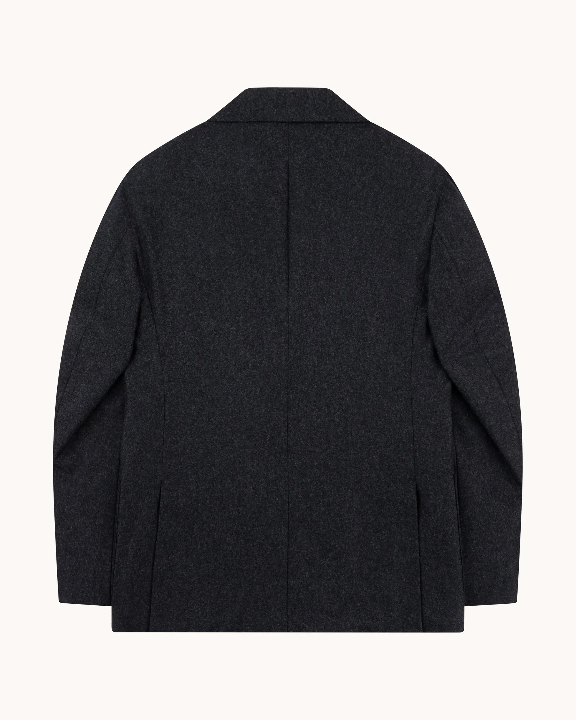 Double Breasted Sport Jacket - Charcoal Grey Woollen Flannel sold by Natalino product image thumbnail 4