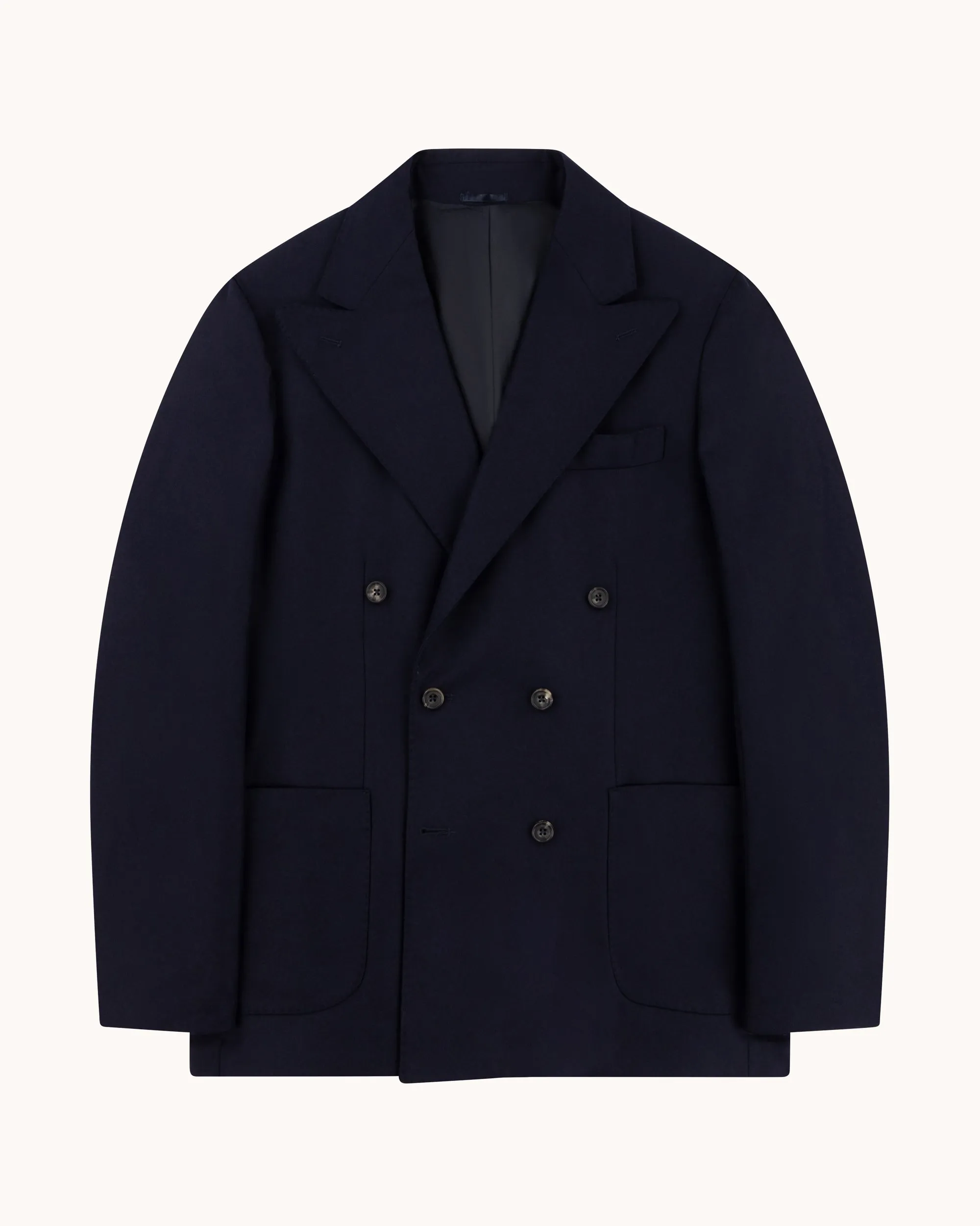 Double Breasted Sport Jacket - Navy Woollen Flannel sold by Natalino product image thumbnail 2
