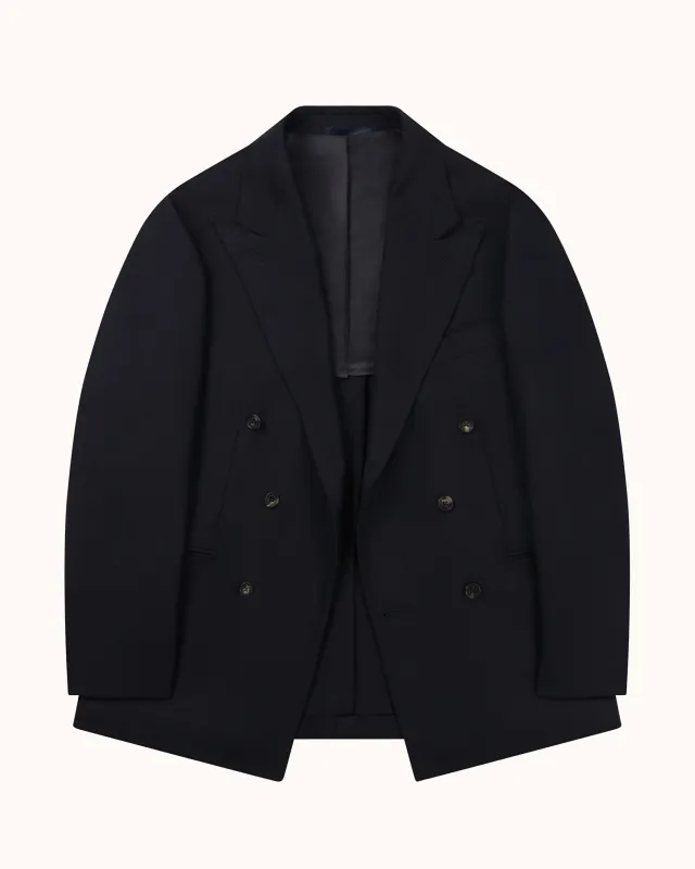 Double Breasted Sport Jacket - Navy Tropical Wool sold by Natalino