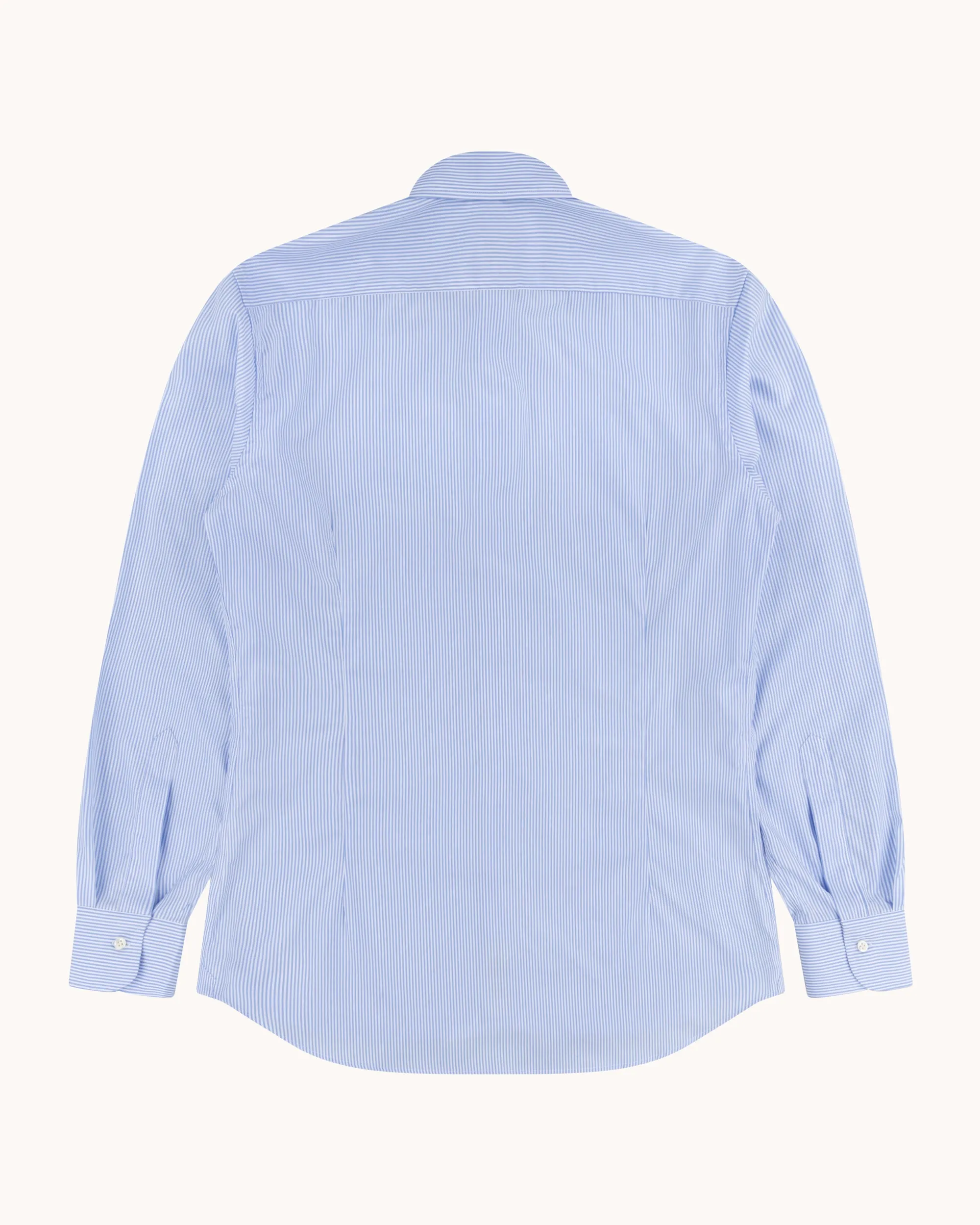 Spread Collar Shirt - Blue Stripe Cotton Poplin sold by Natalino product image thumbnail 4