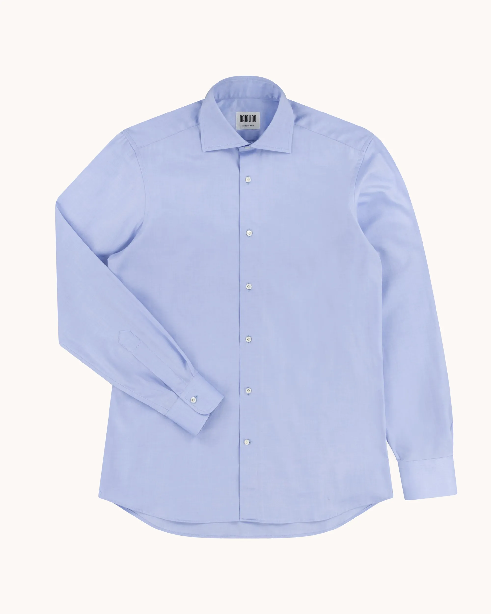 Spread Collar Shirt - Light Blue Cotton Poplin sold by Natalino product image thumbnail 3