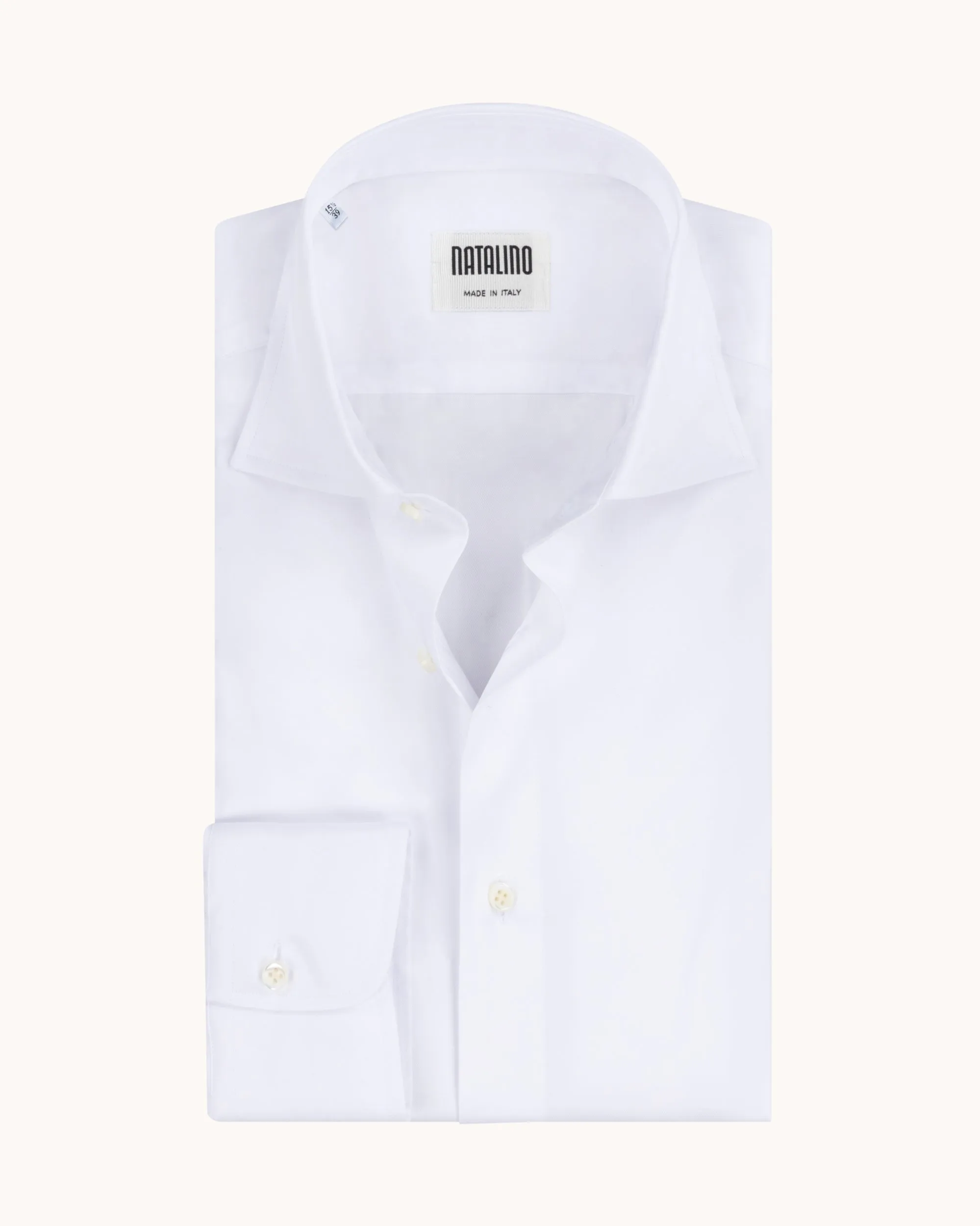 Spread Collar Shirt - White Cotton Poplin sold by Natalino product image thumbnail 2