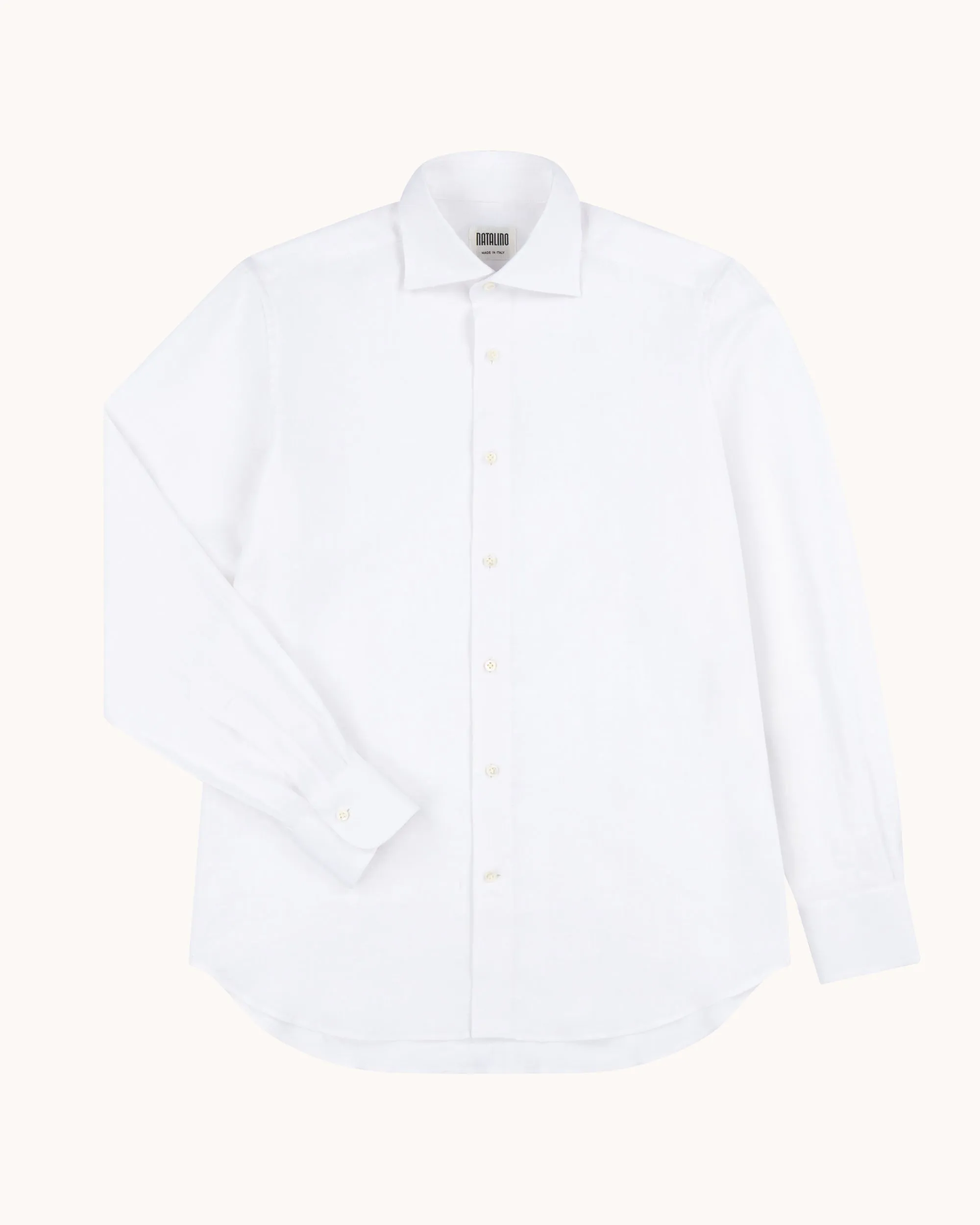 Spread Collar Shirt - White Linen sold by Natalino product image thumbnail 3