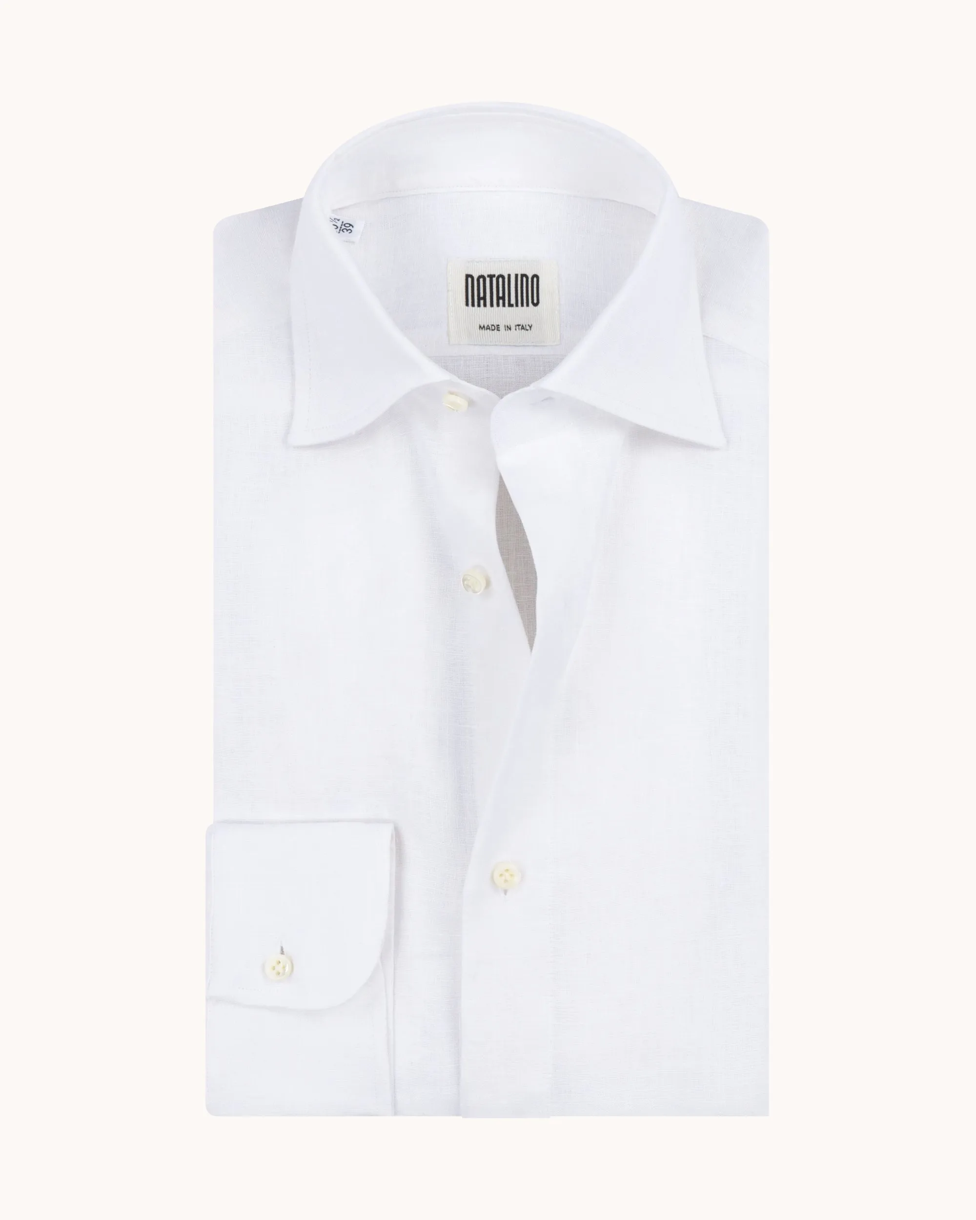 Spread Collar Shirt - White Linen sold by Natalino product image thumbnail 2
