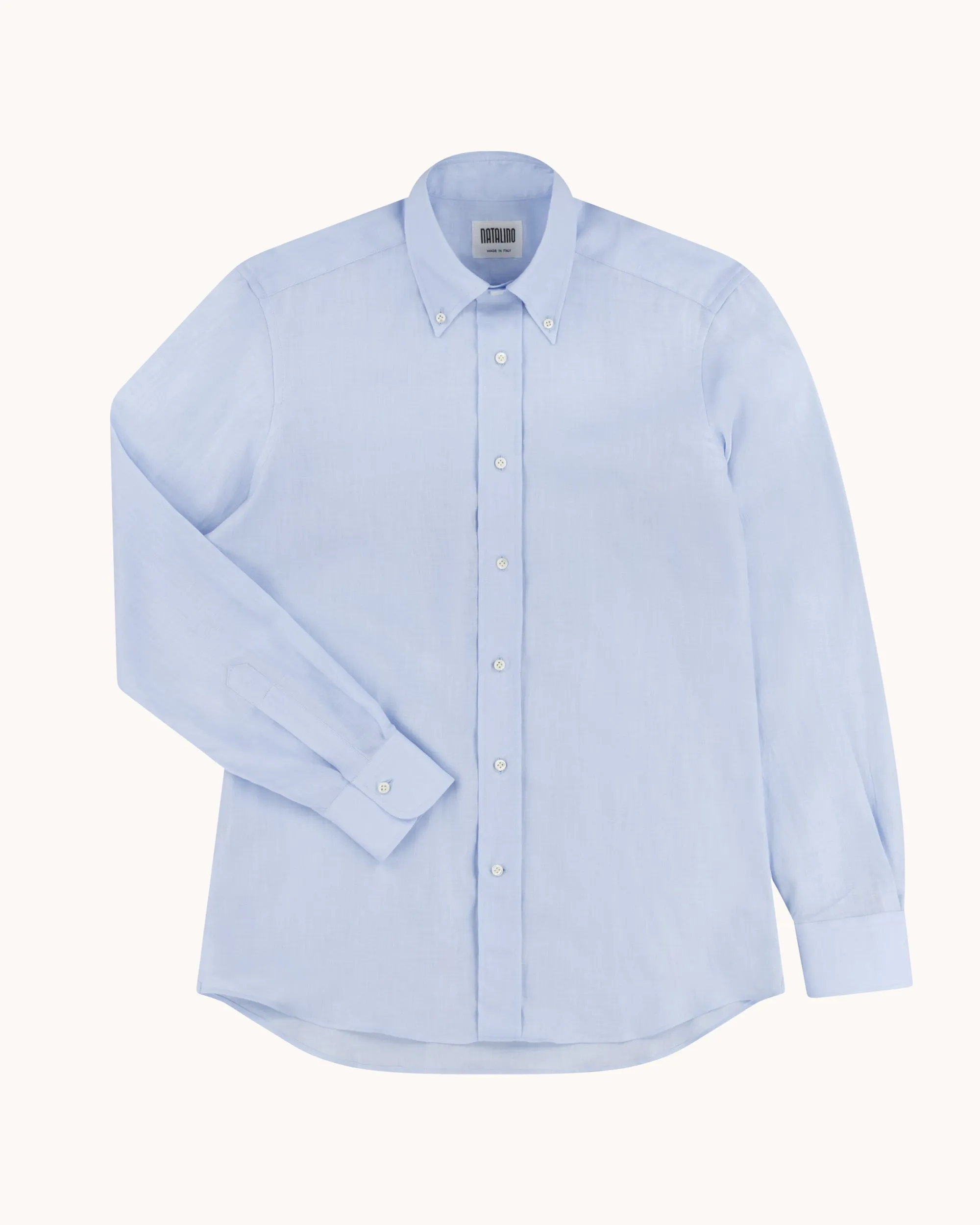 Button Down Collar Shirt - Light Blue Linen sold by Natalino product image thumbnail 3