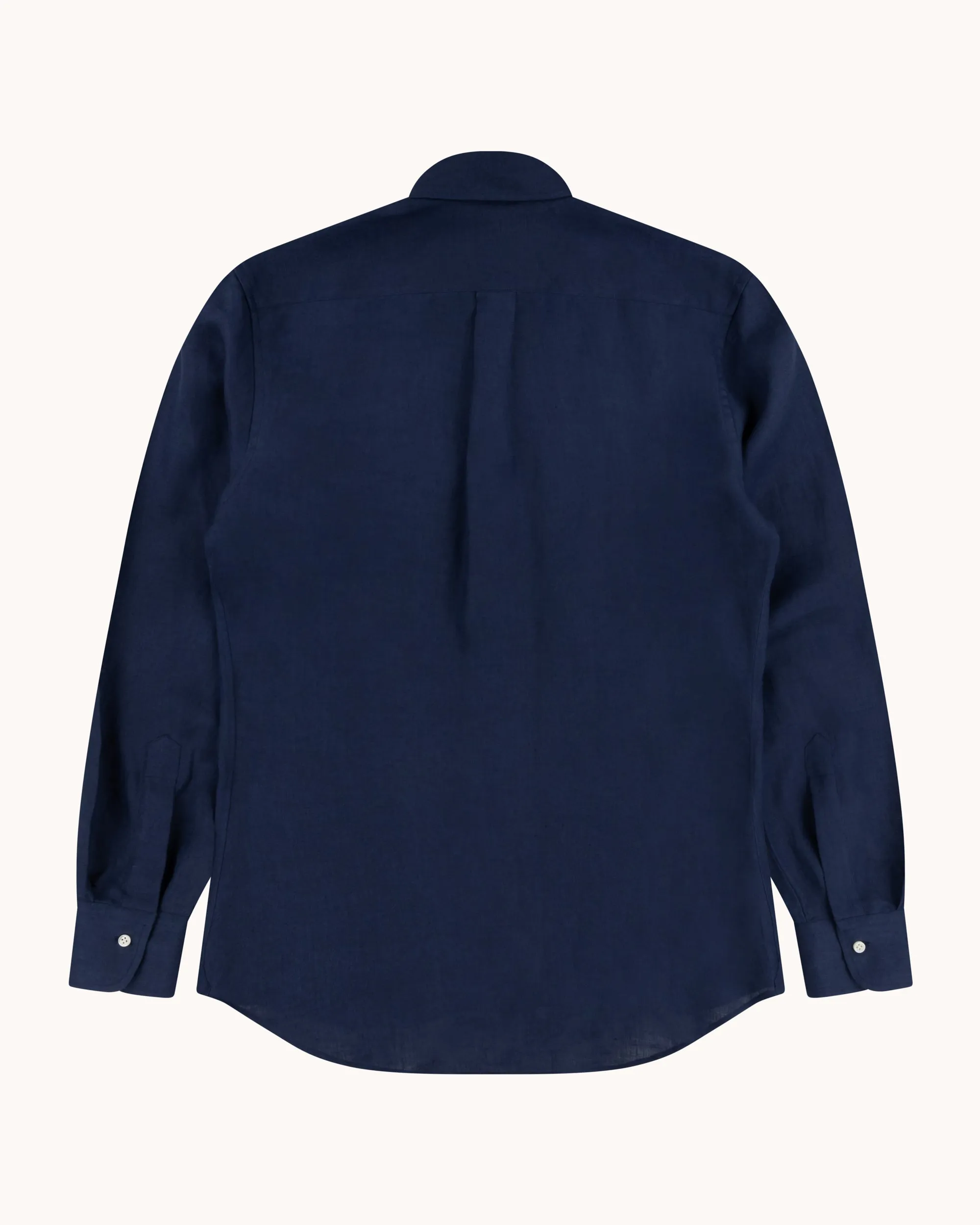 Button Down Collar Shirt - Navy Linen sold by Natalino product image thumbnail 4
