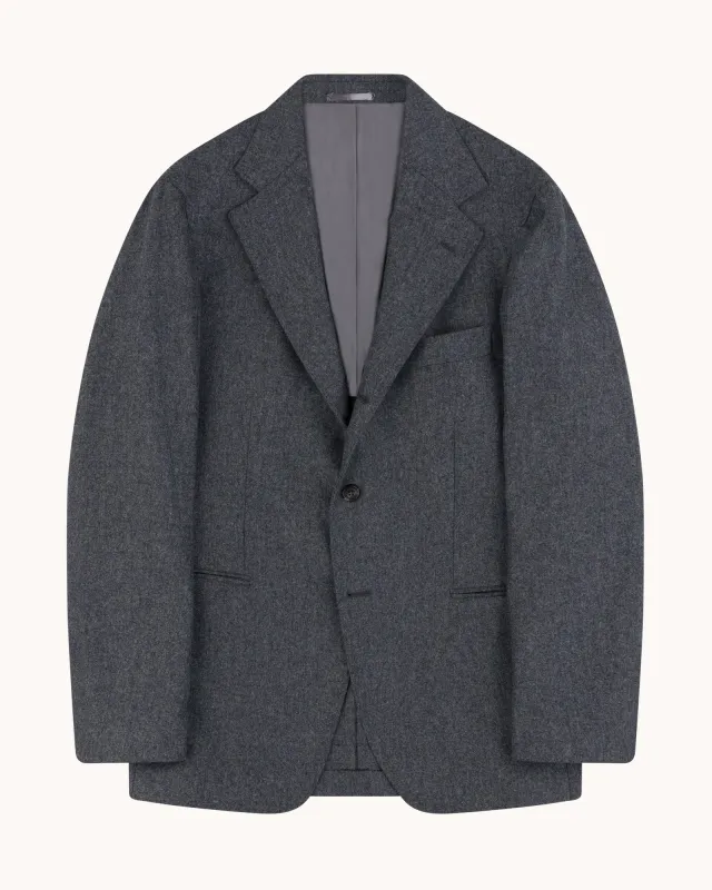 Sport Jacket - Mid Grey Woollen Flannel sold by Natalino