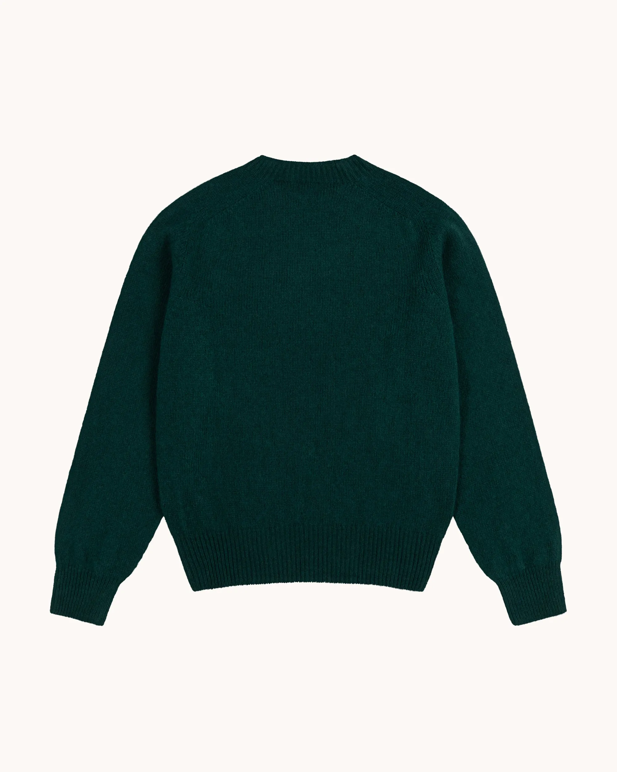 Shetland Wool Crew Neck Sweater - Forest Green sold by Natalino product image thumbnail 2