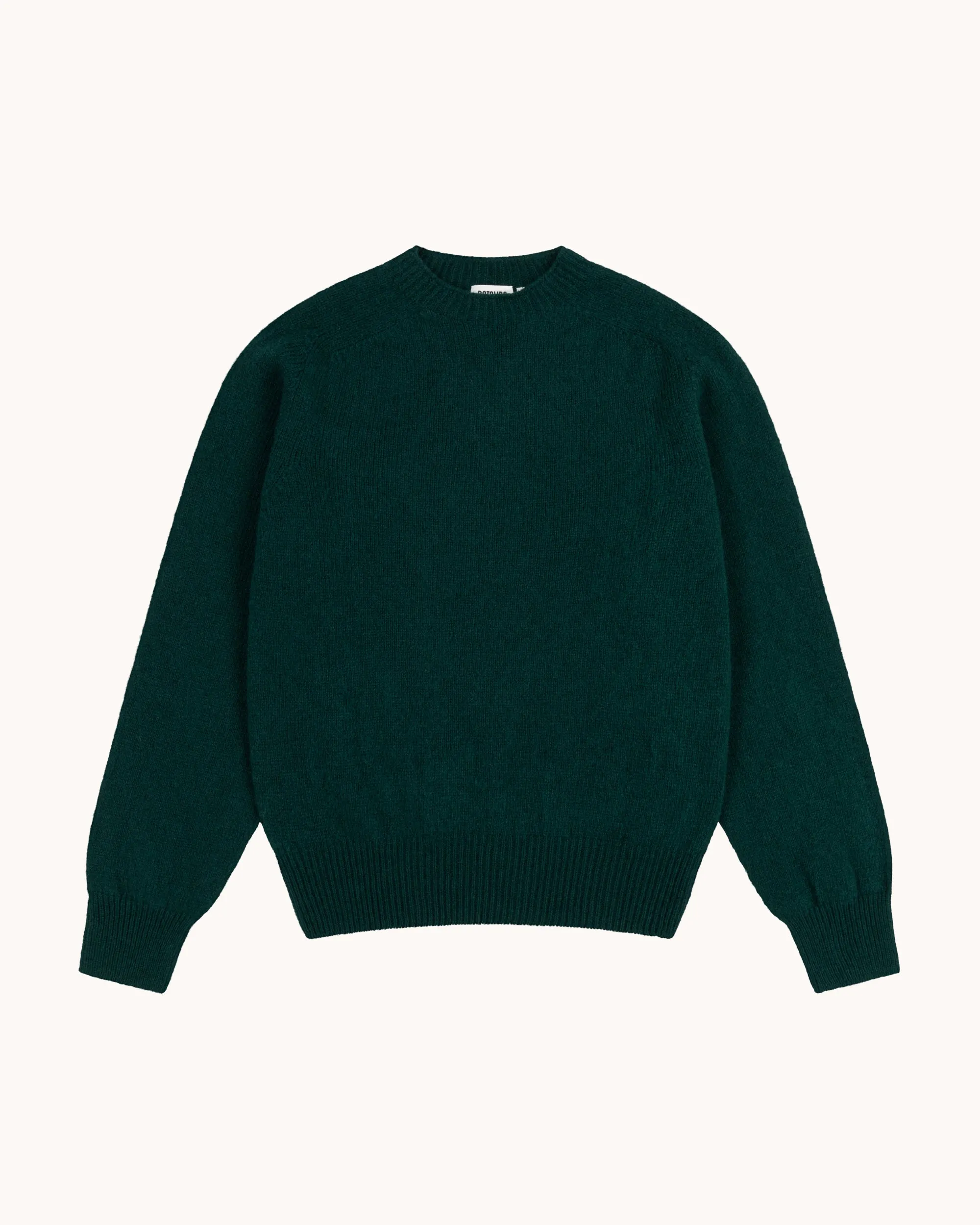 Shetland Wool Crew Neck Sweater - Forest Green sold by Natalino