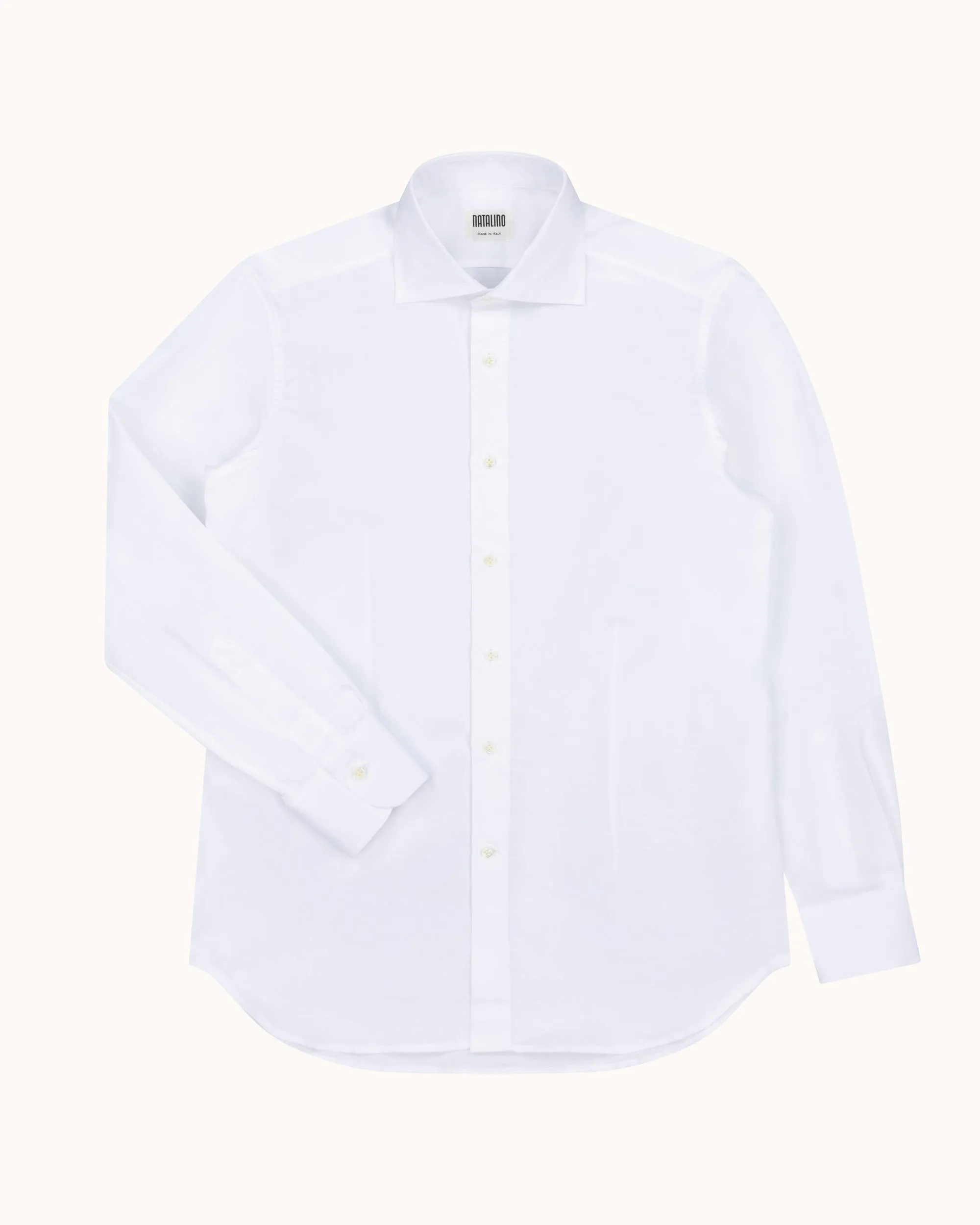 Spread Collar Shirt - White Cotton Linen sold by Natalino product image thumbnail 3