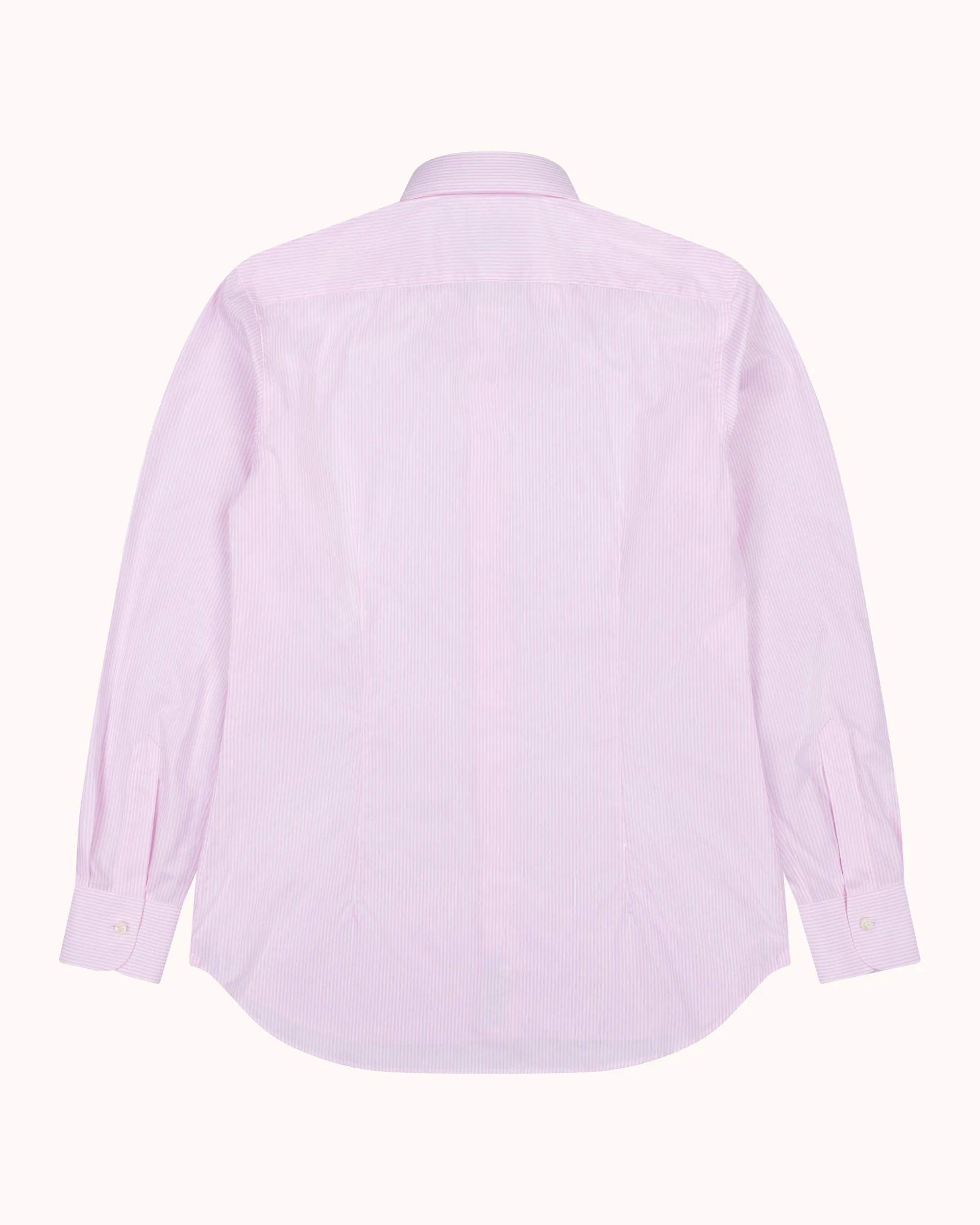 Spread Collar Shirt - Pink Stripe Cotton Poplin sold by Natalino product image thumbnail 4