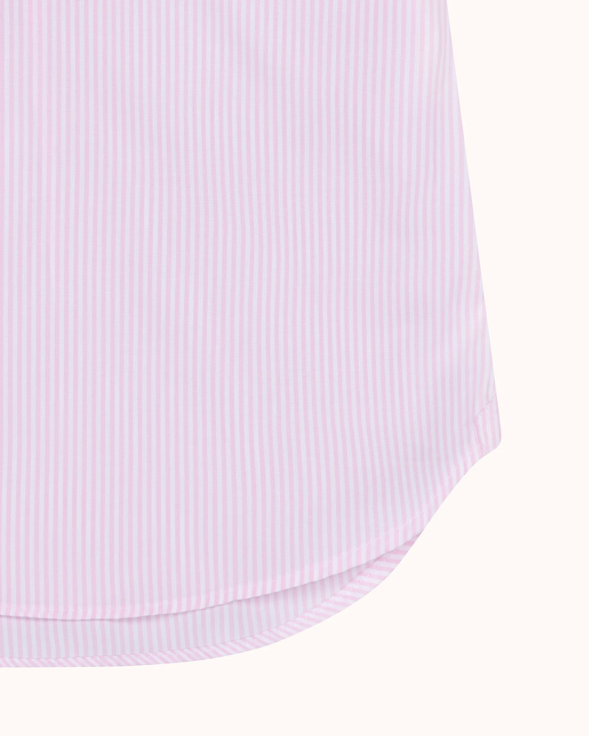 Spread Collar Shirt - Pink Stripe Cotton Poplin sold by Natalino product image thumbnail 5