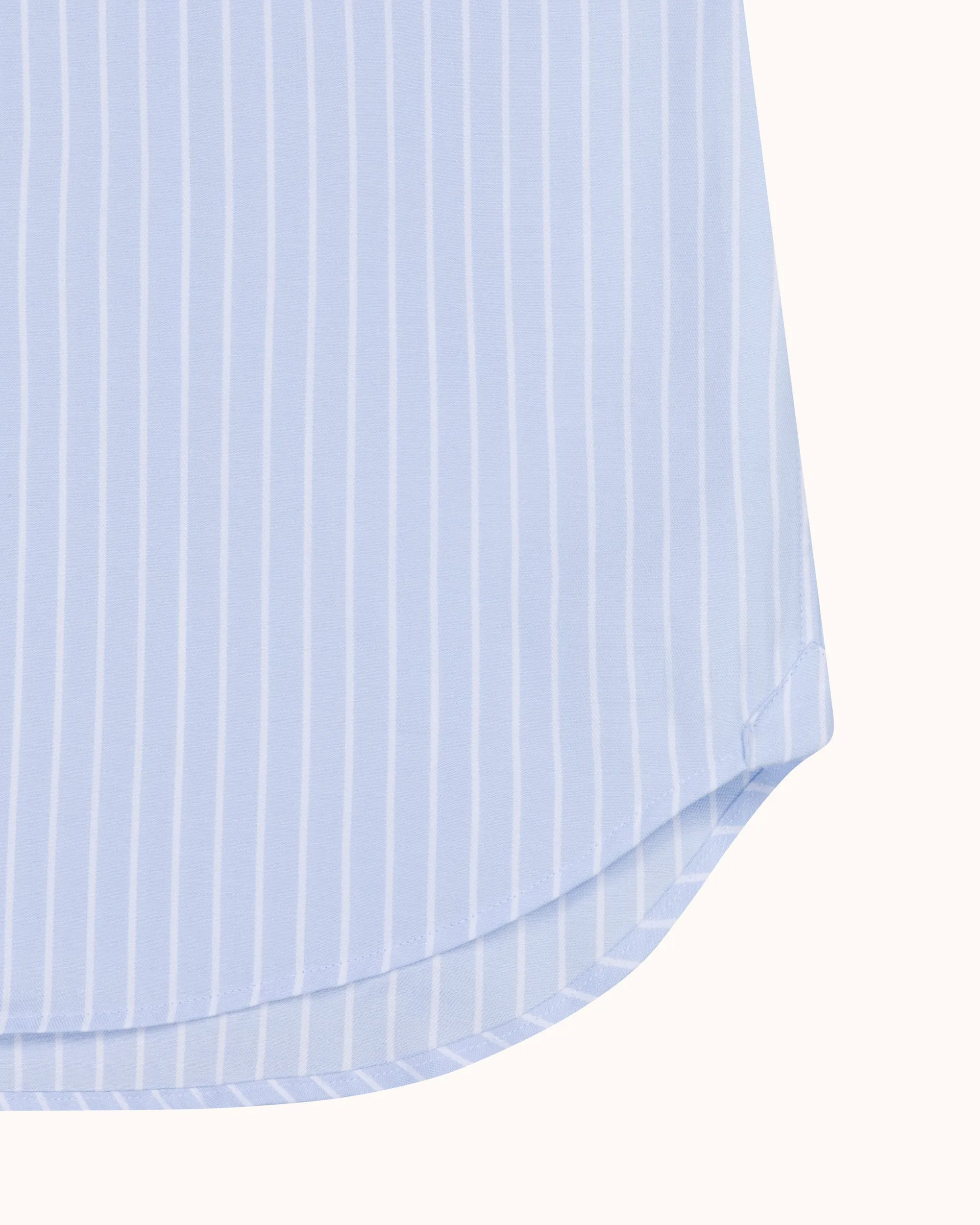Spread Collar Shirt - Blue Pencil Stripe Cotton Poplin sold by Natalino product image thumbnail 5