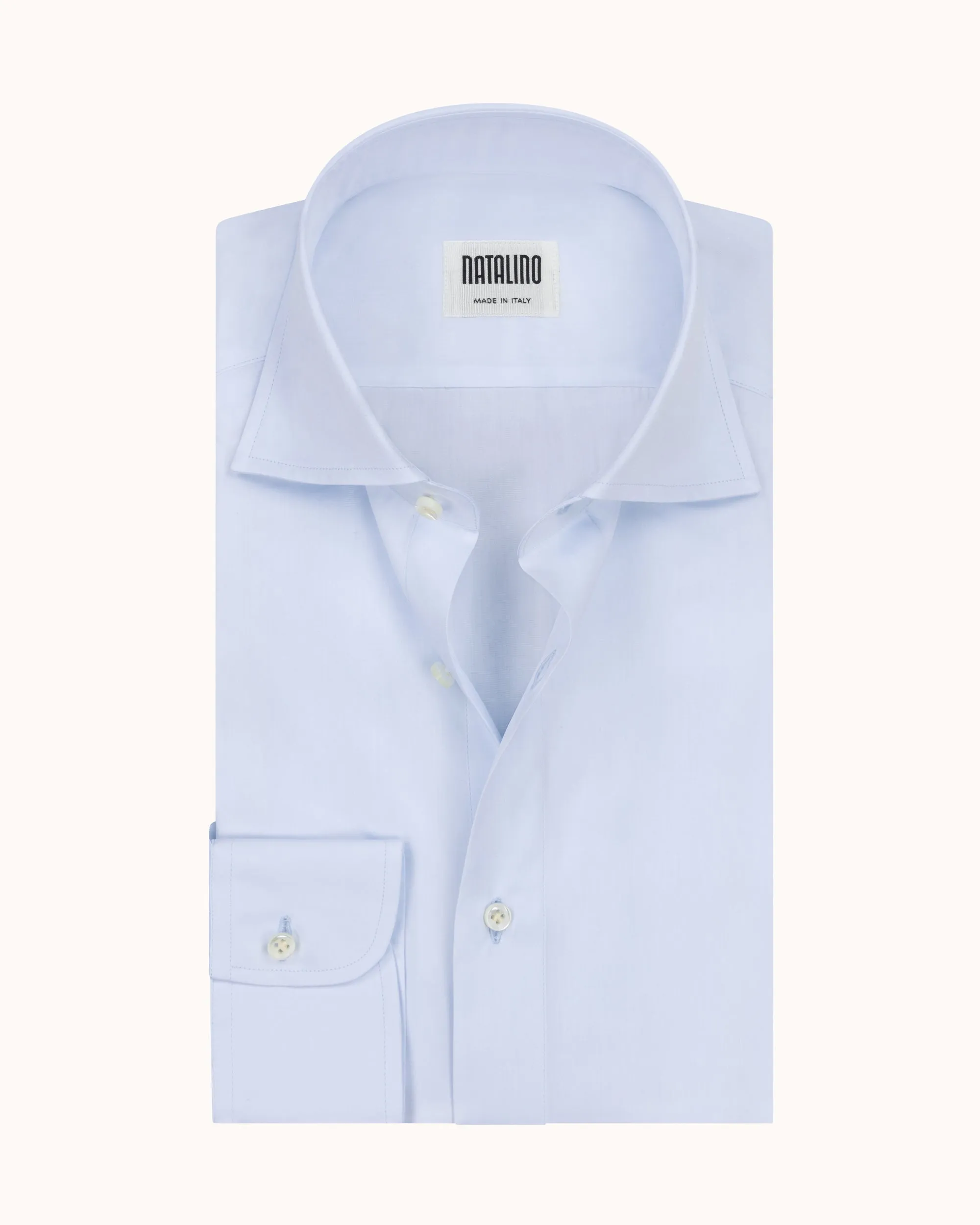 Spread Collar Shirt - Ice Blue Cotton Poplin sold by Natalino product image thumbnail 2