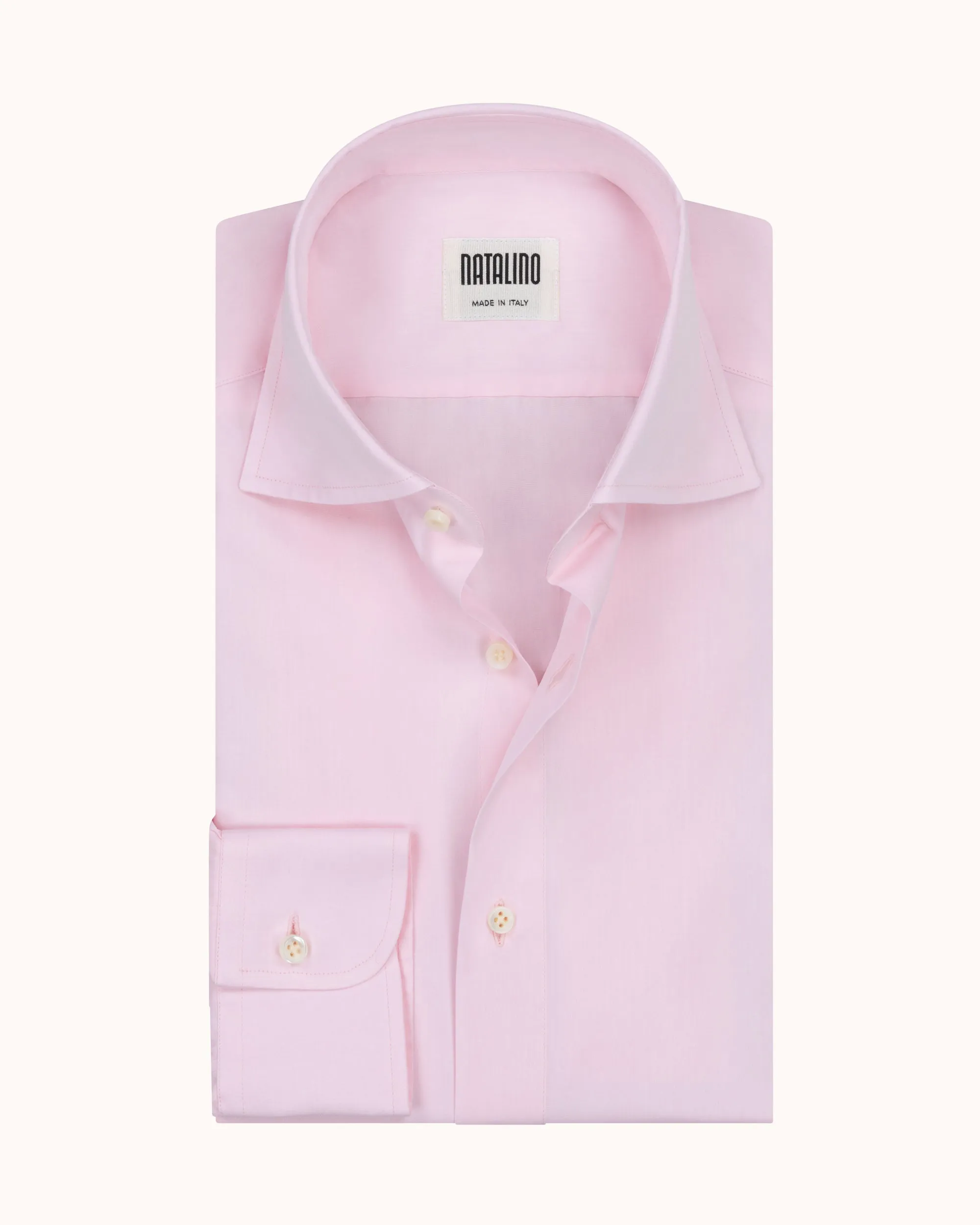 Spread Collar Shirt - Pink Cotton Poplin sold by Natalino product image thumbnail 2