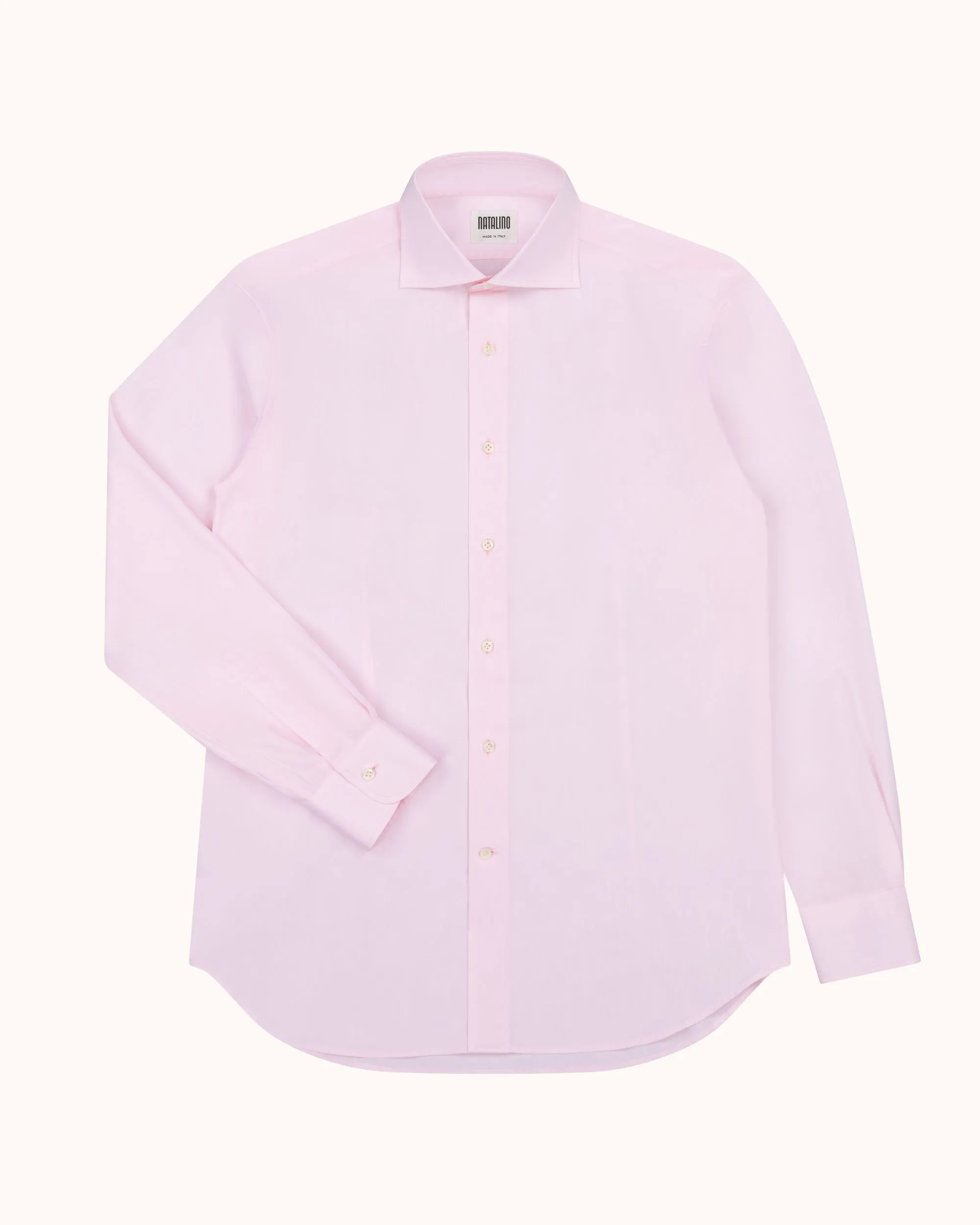 Spread Collar Shirt - Pink Cotton Poplin sold by Natalino product image thumbnail 3