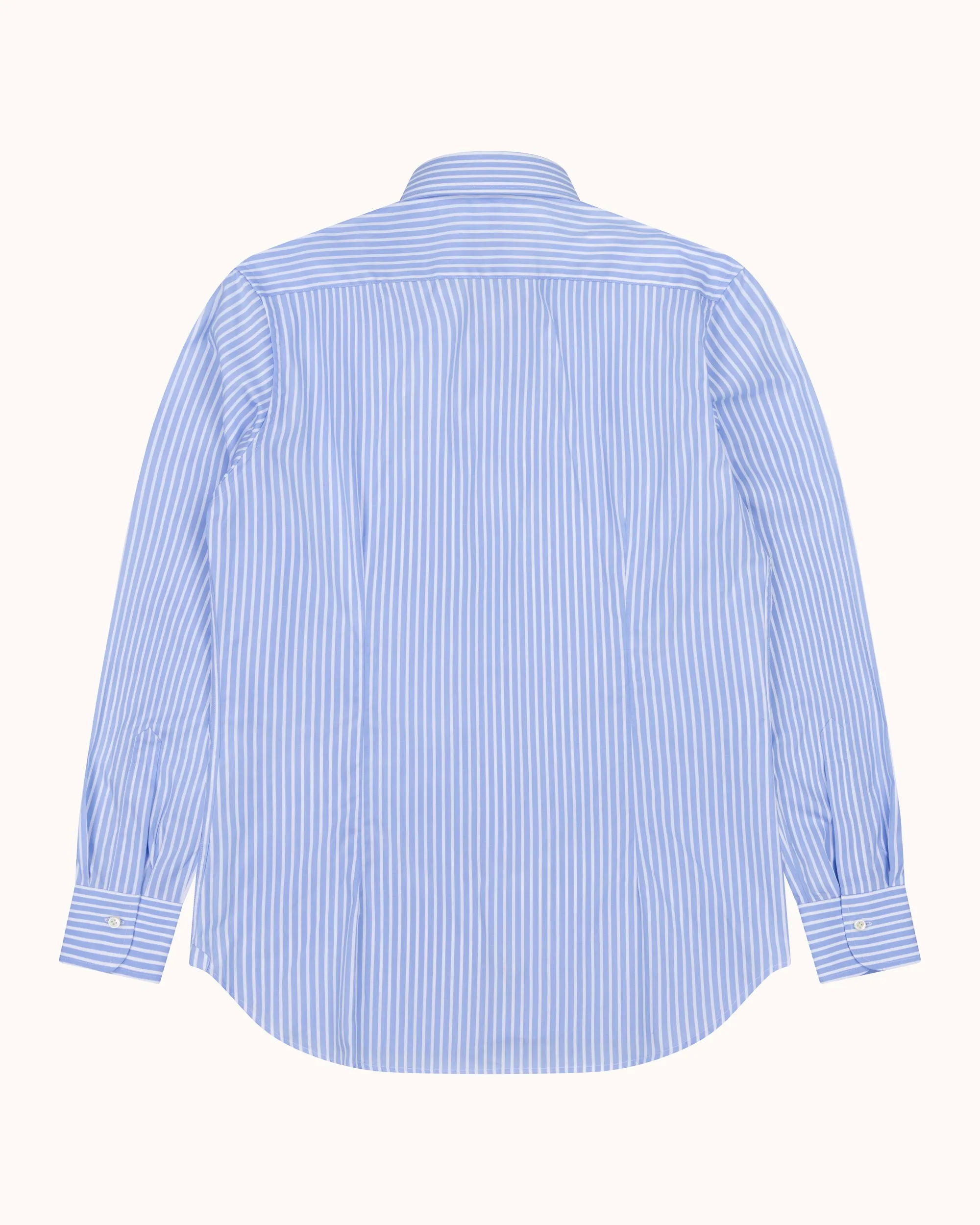Spread Collar Shirt - Blue Bengal Stripe Cotton Poplin sold by Natalino product image thumbnail 4