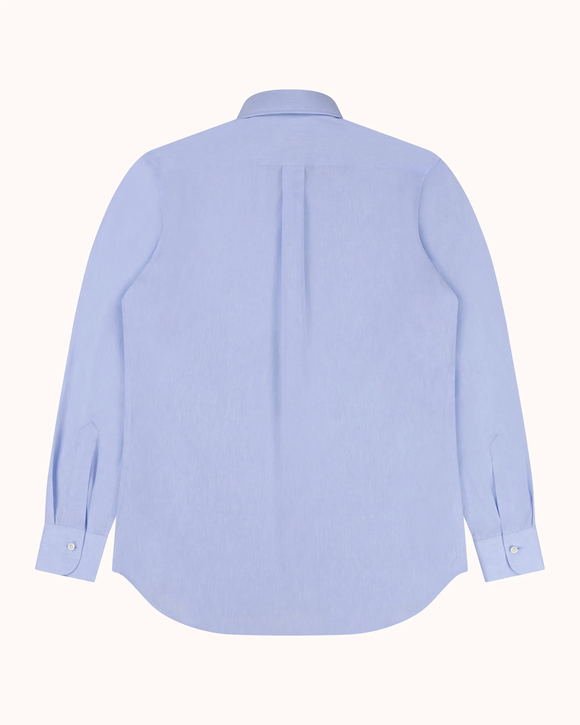 Button Down Collar Shirt - Blue Mélange Cotton Linen sold by Natalino product image thumbnail 4